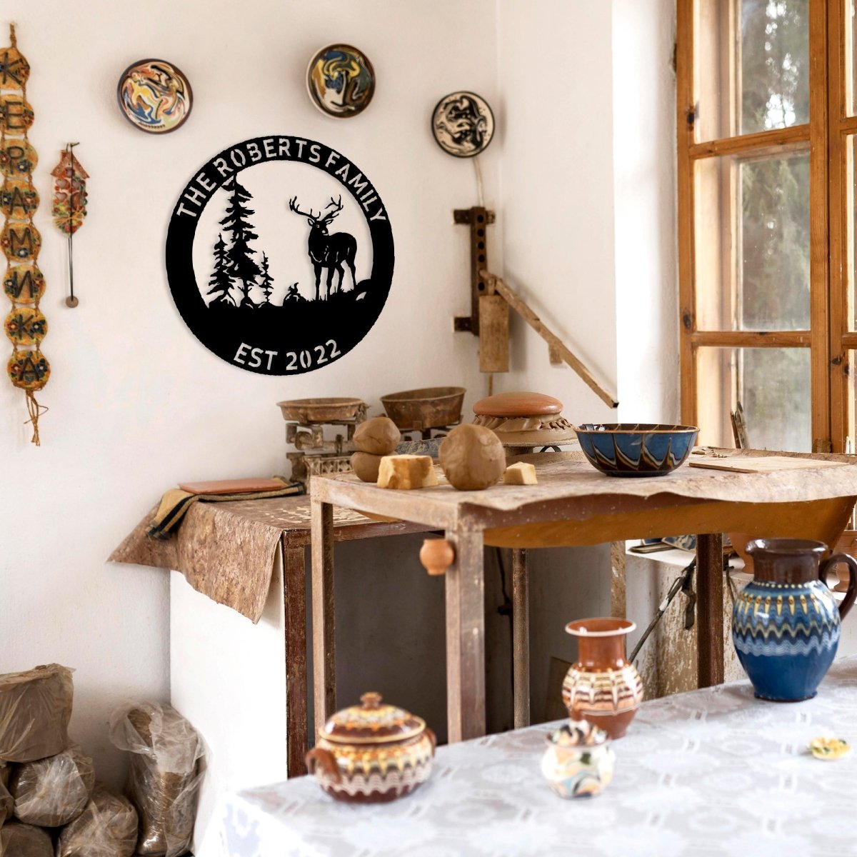 Personalized Metal Deer Wall Sign - BrossHome Metal Wall Art