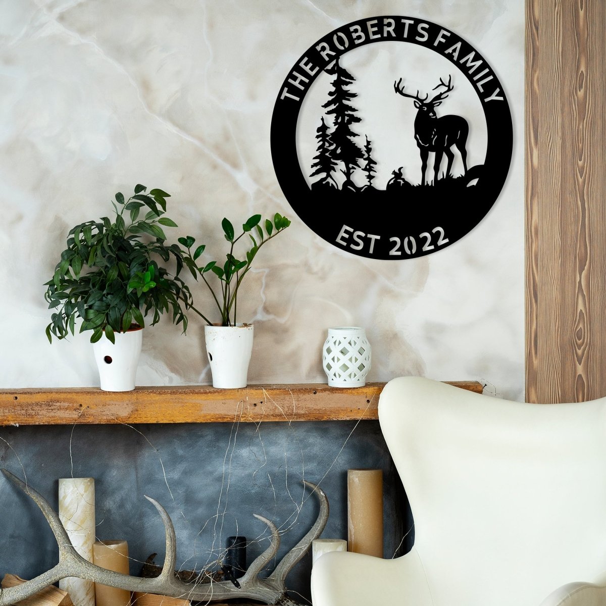 Personalized Metal Deer Wall Sign - BrossHome Metal Wall Art