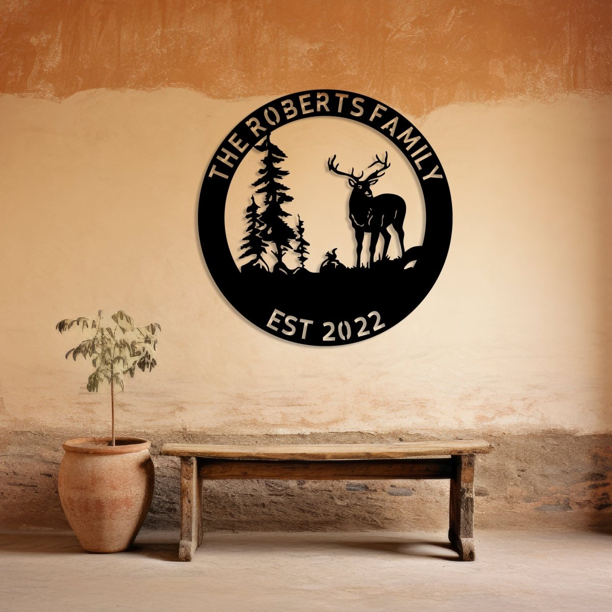 Personalized Metal Deer Wall Sign - BrossHome Metal Wall Art