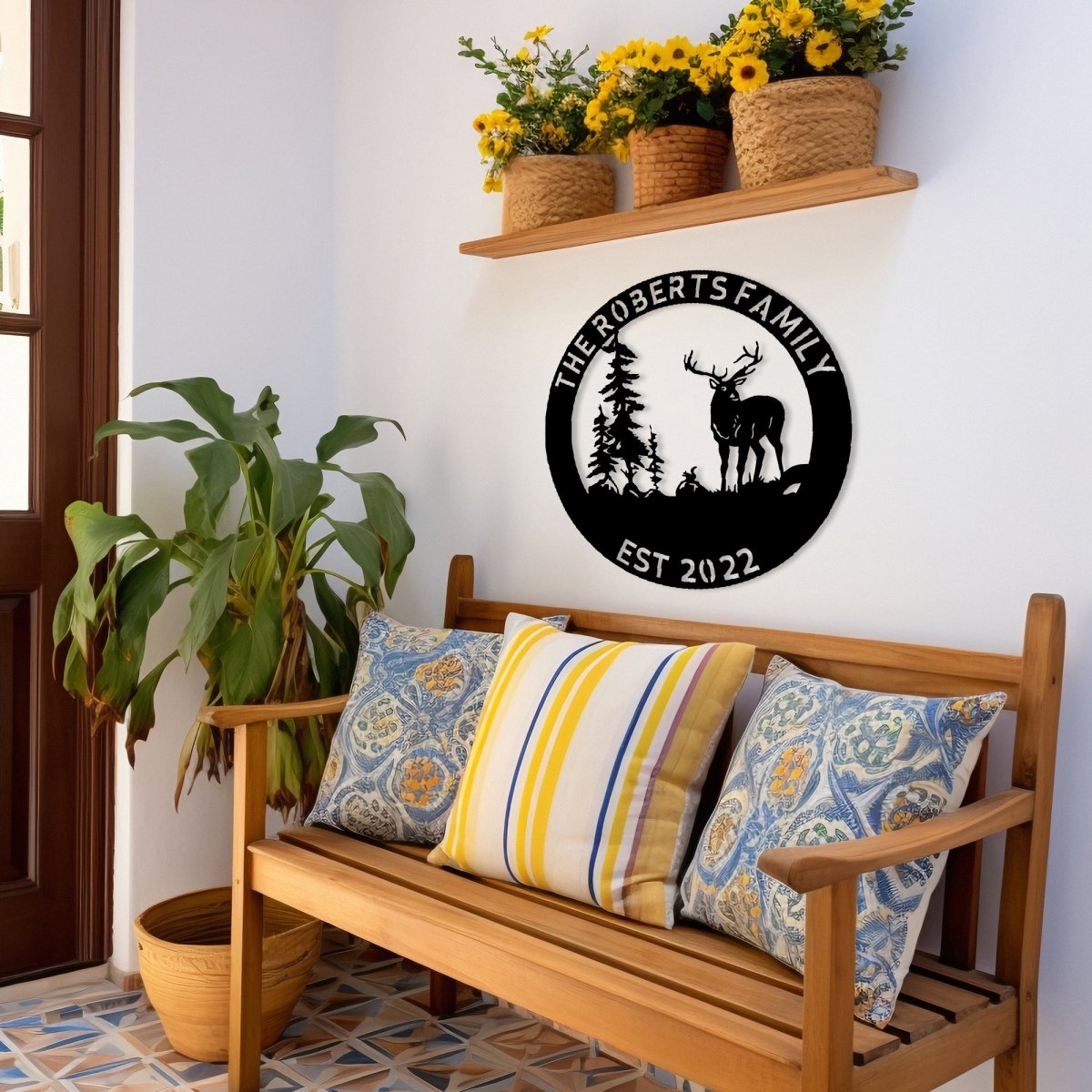 Personalized Metal Deer Wall Sign - BrossHome Metal Wall Art