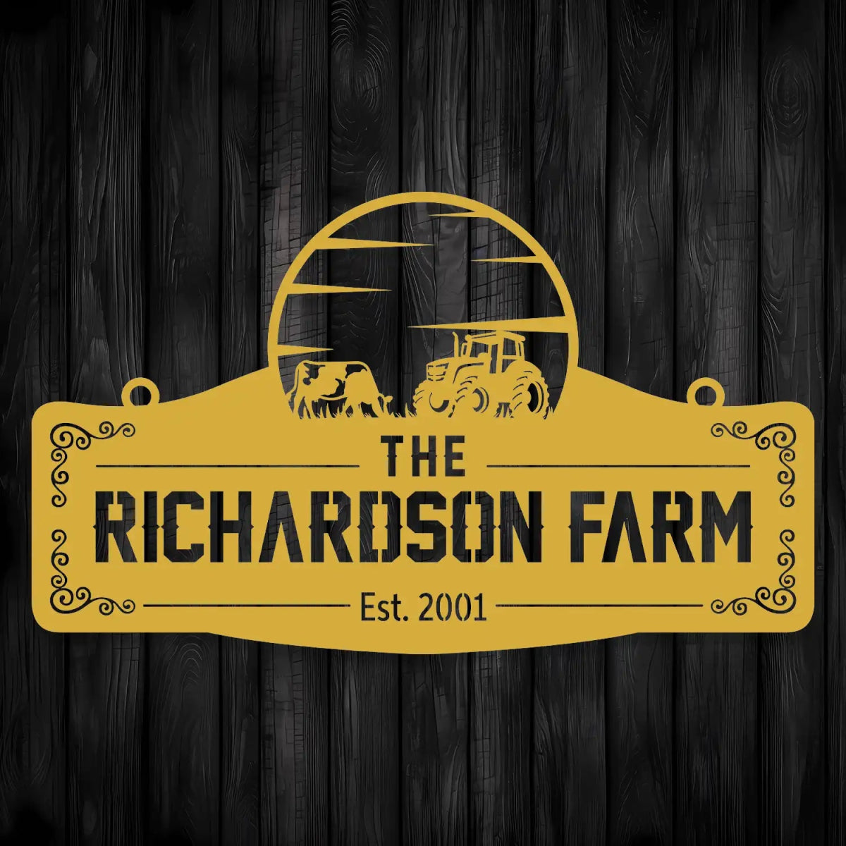 Personalized Metal Farm Sign for The Richardson Farm - BrossHome Metal Wall Art
