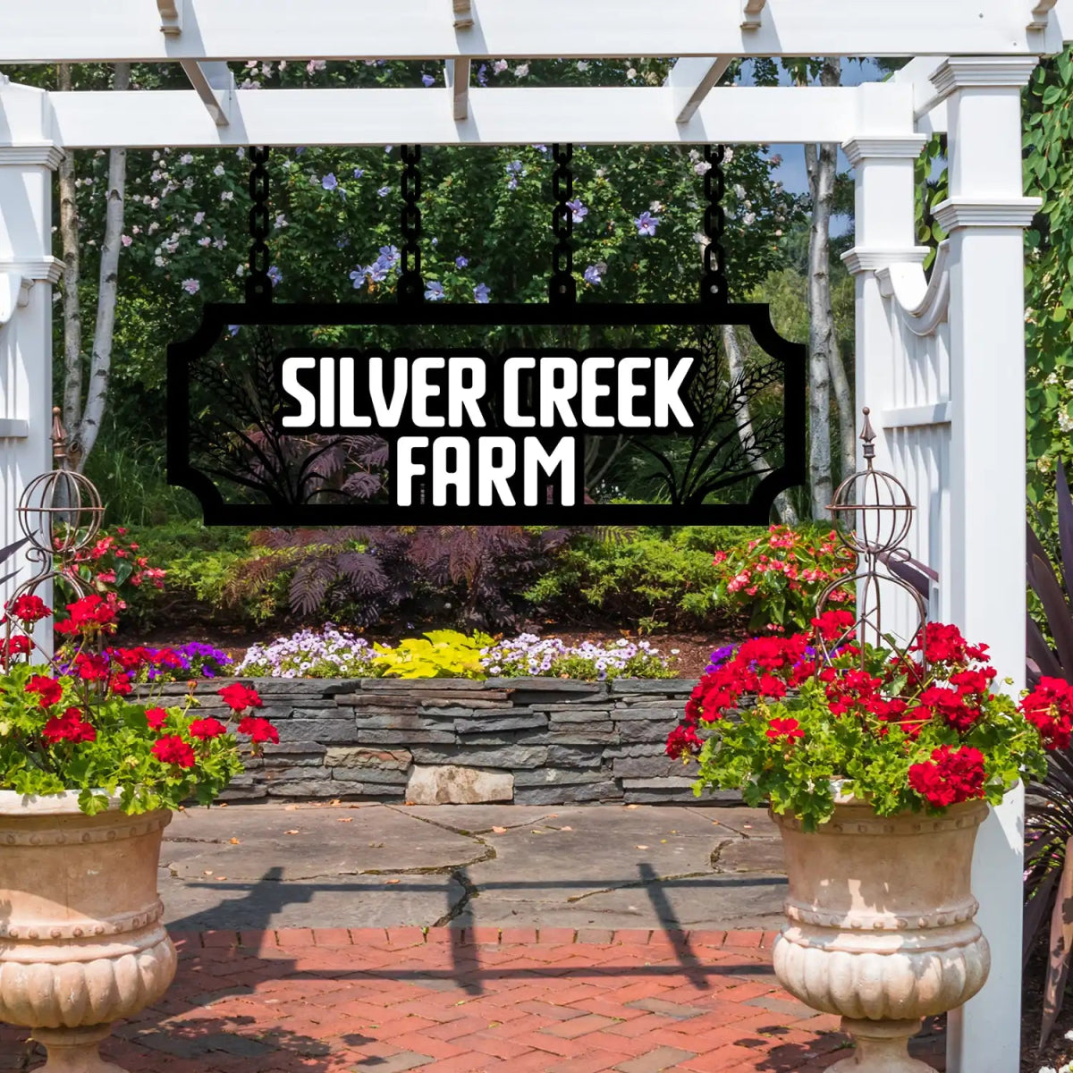 Personalized Metal Farm Sign with Wheat Stalks - BrossHome Metal Wall Art