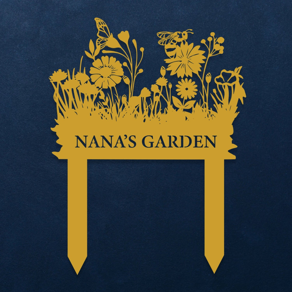 Personalized Metal Garden Stake Sign - Decorative Outdoor Floral Nameplate - BrossHome Metal Wall Art