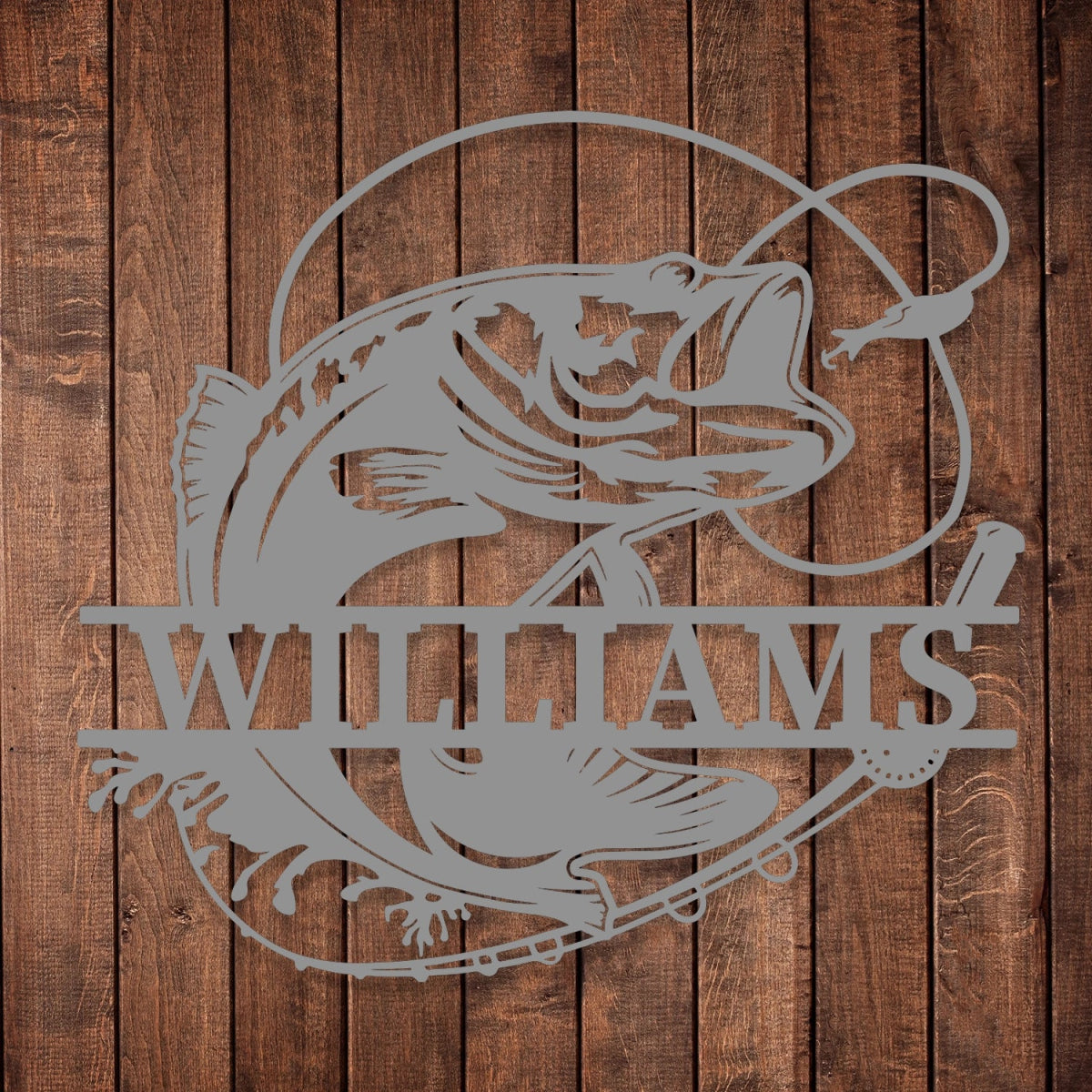 Personalized Metal Wall Art Decor - Fishing Theme Outdoor Garden Sign with Custom Name - BrossHome Metal Wall Art