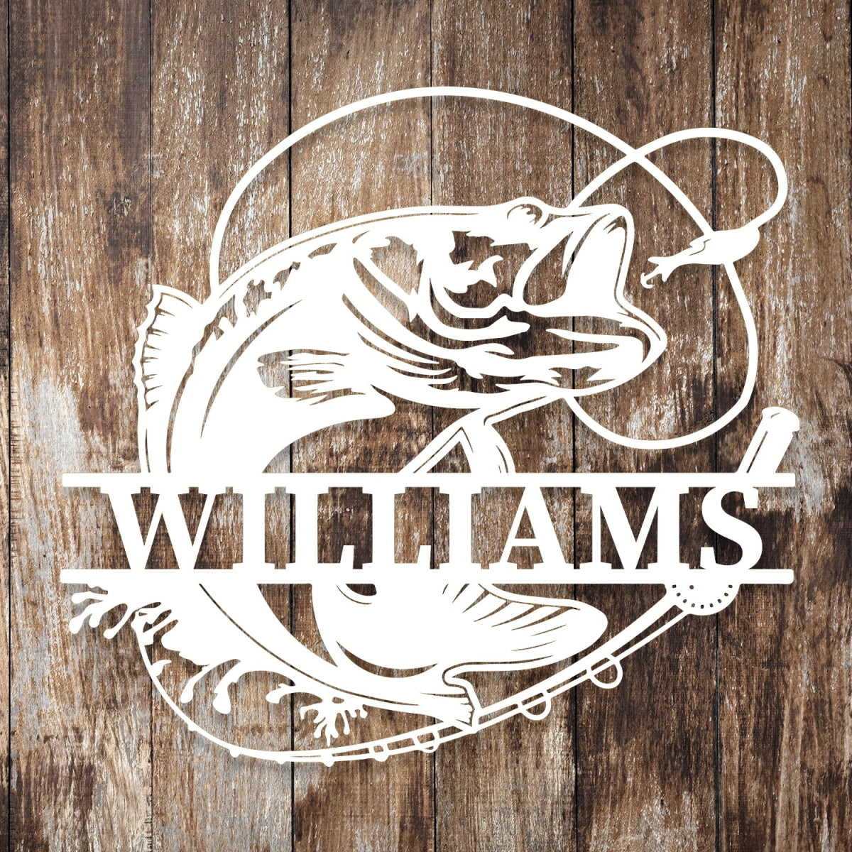 Personalized Metal Wall Art Decor - Fishing Theme Outdoor Garden Sign with Custom Name - BrossHome Metal Wall Art