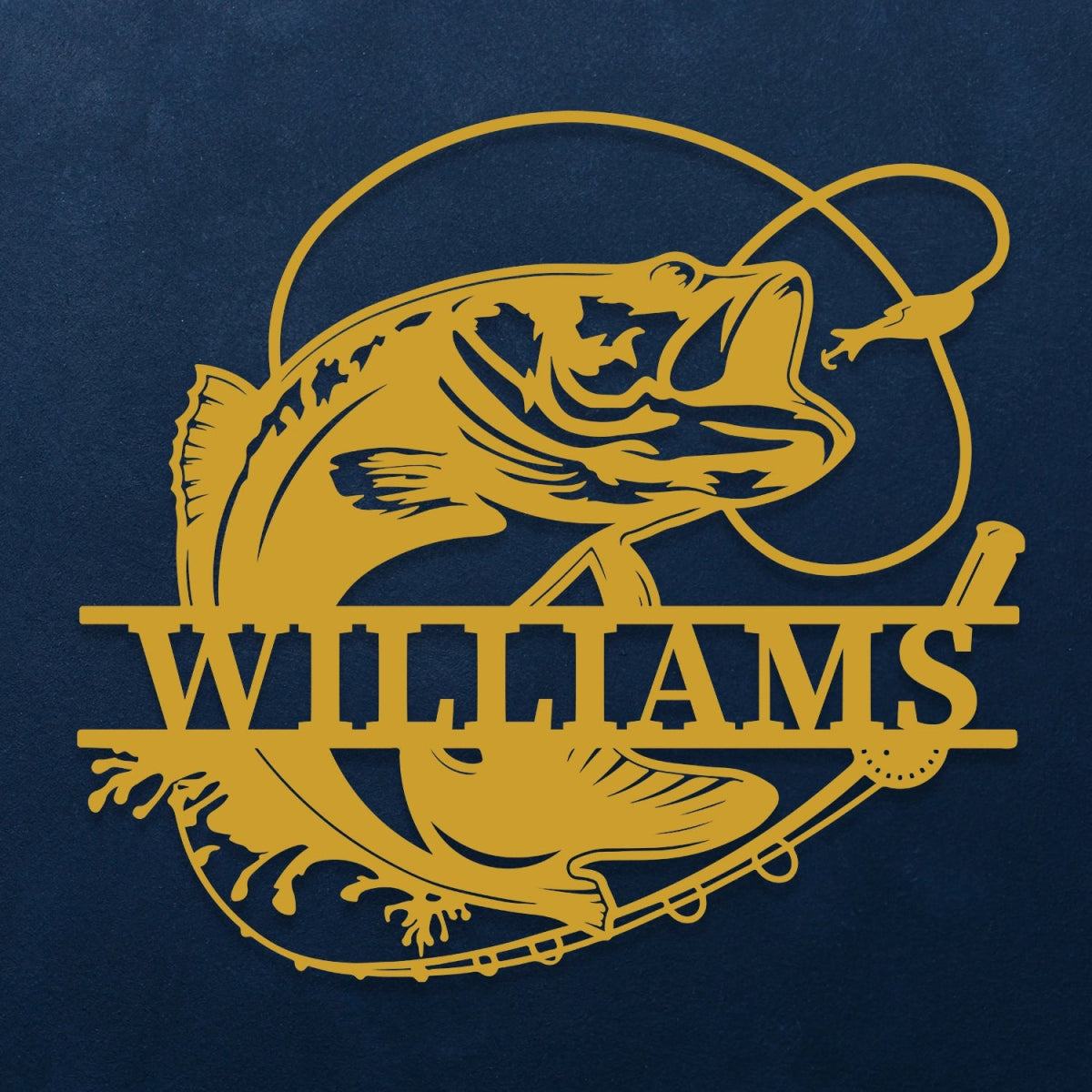 Personalized Metal Wall Art Decor - Fishing Theme Outdoor Garden Sign with Custom Name - BrossHome Metal Wall Art