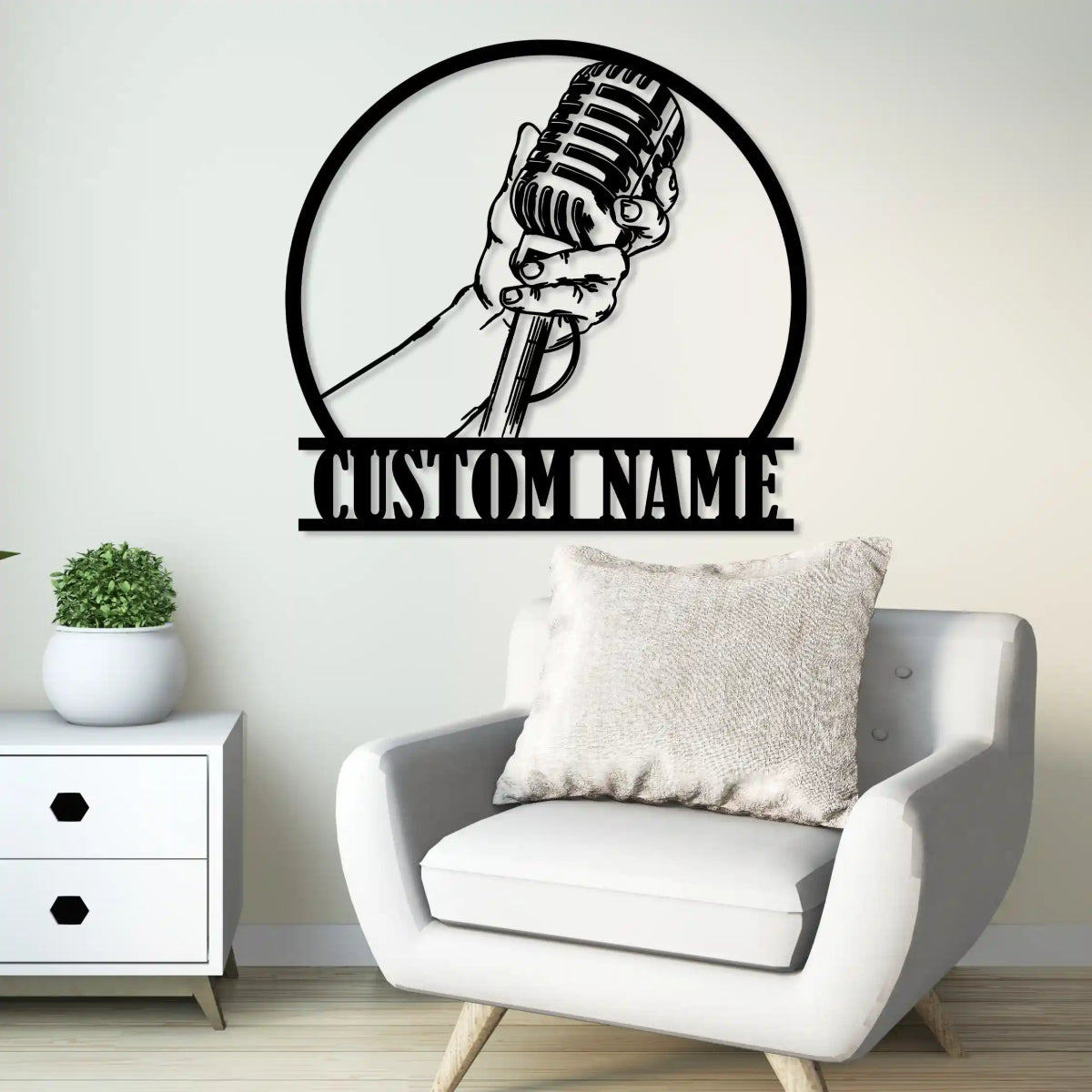 Personalized Microphone Metal Sign - BrossHome Metal Wall Art