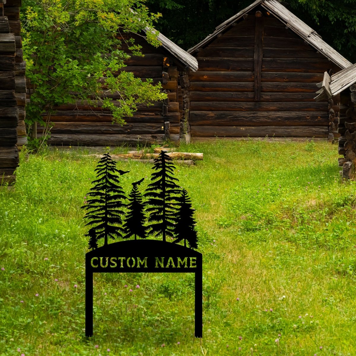 Personalized Pine Tree Custom Metal Garden Stake - BrossHome Metal Wall Art
