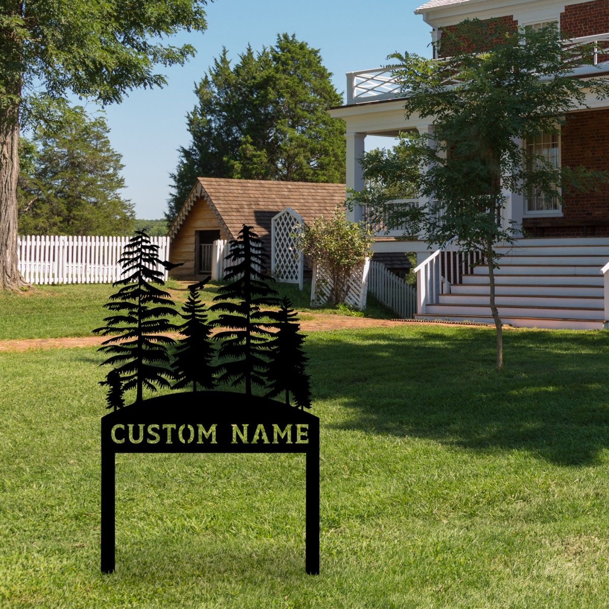 Personalized Pine Tree Custom Metal Garden Stake - BrossHome Metal Wall Art