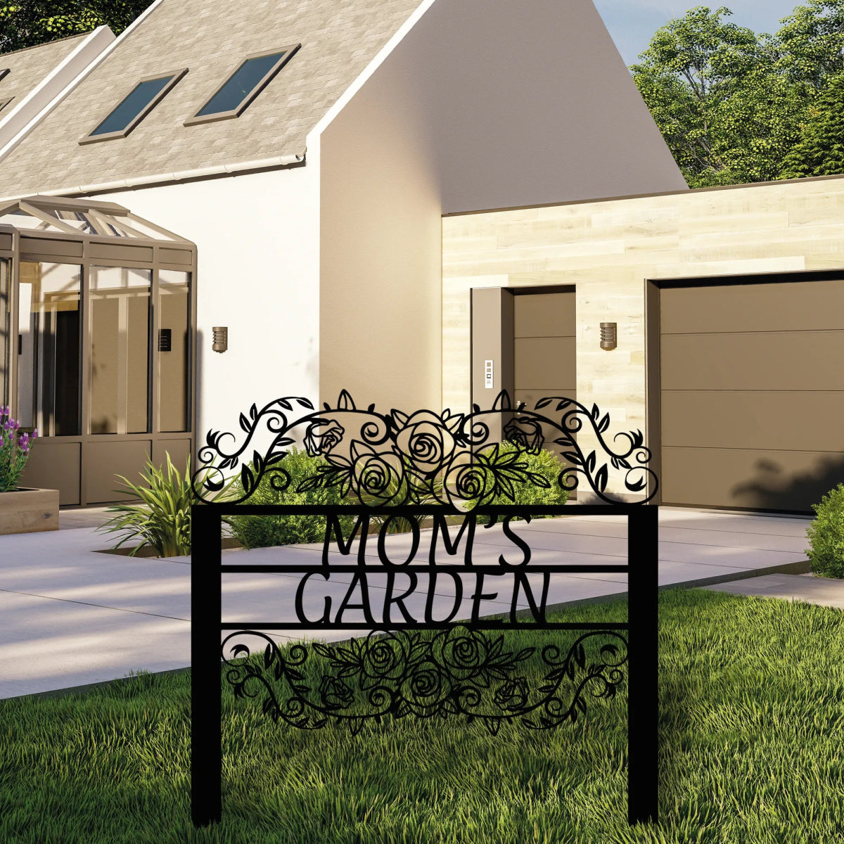 Personalized Rose Garden Sign - BrossHome Metal Wall Art