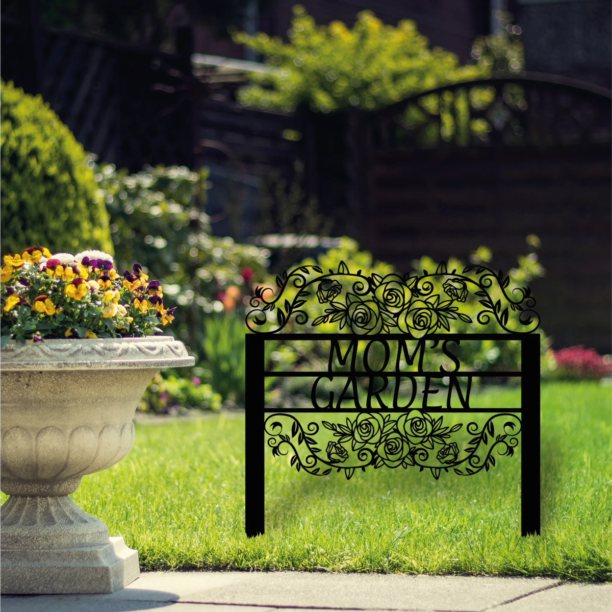 Personalized Rose Garden Sign - BrossHome Metal Wall Art
