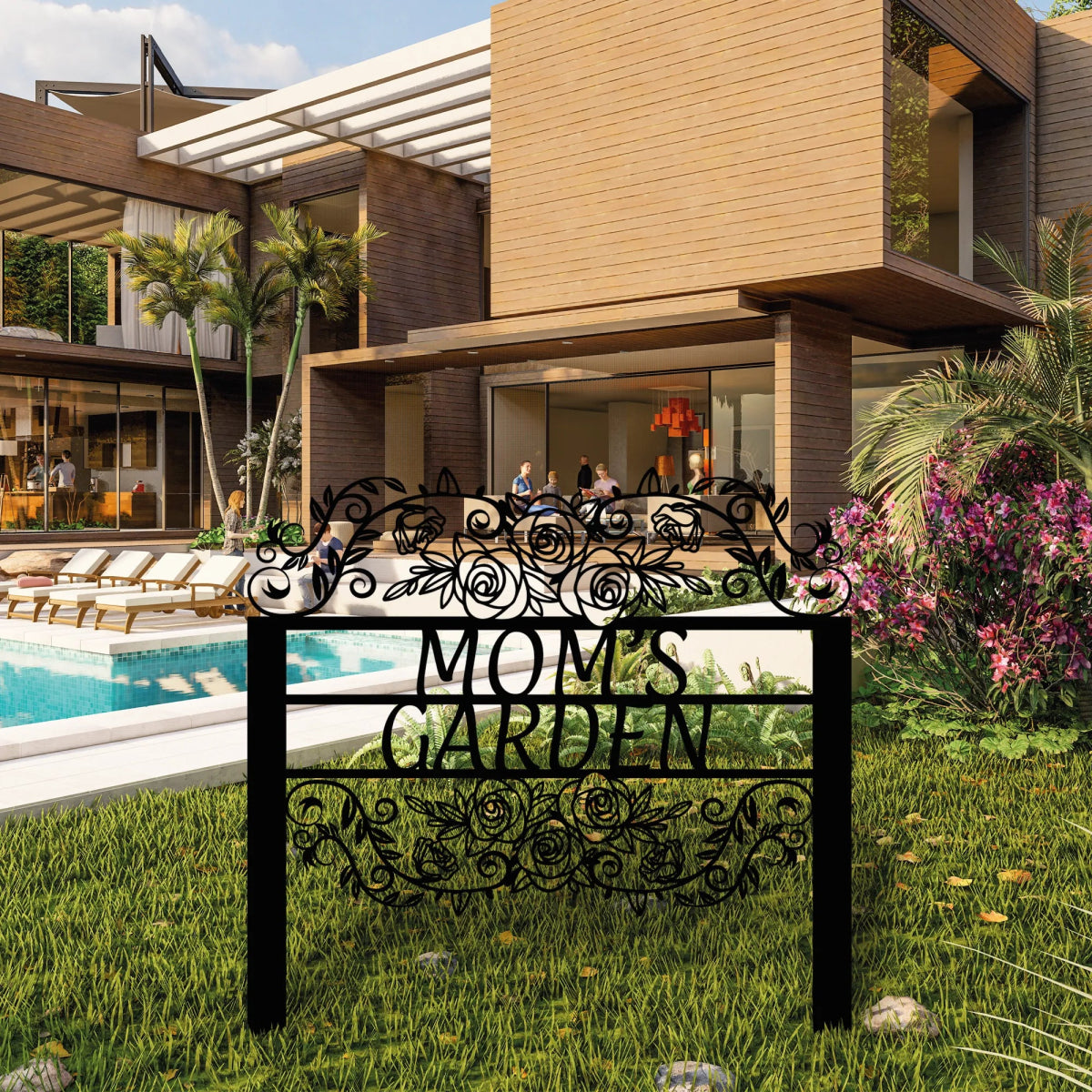 Personalized Rose Garden Sign - BrossHome Metal Wall Art