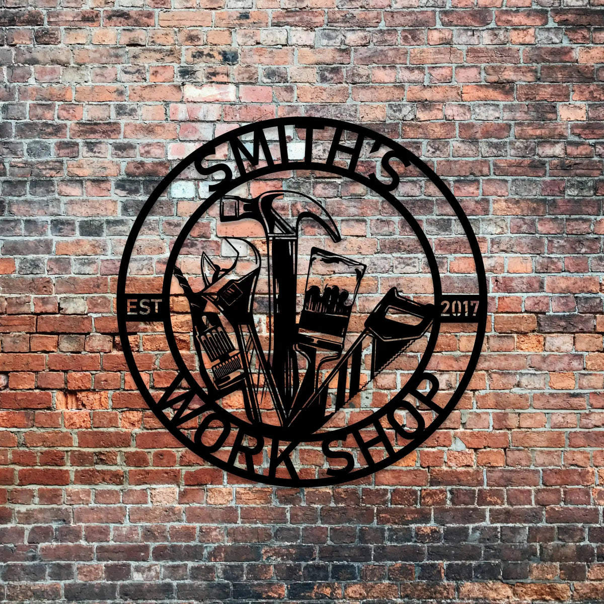 Personalized Workshop Sign with Established Date - BrossHome Metal Wall Art