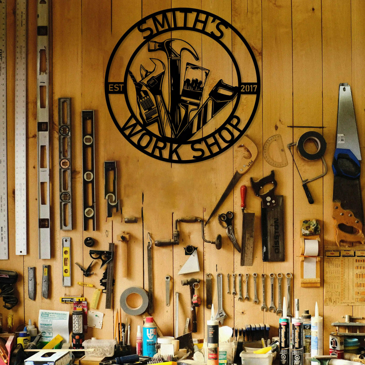 Personalized Workshop Sign with Established Date - BrossHome Metal Wall Art
