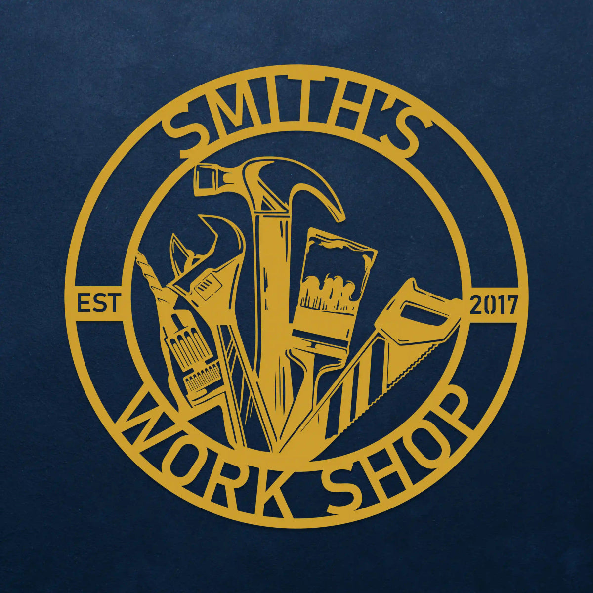 Personalized Workshop Sign with Established Date - BrossHome Metal Wall Art