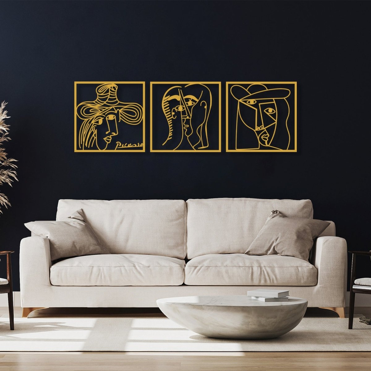 Picasso Faces Metal Wall Art (Set of 3) - BrossHome Metal Wall Art