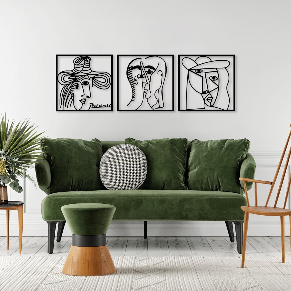 Picasso Faces Metal Wall Art (Set of 3) - BrossHome Metal Wall Art