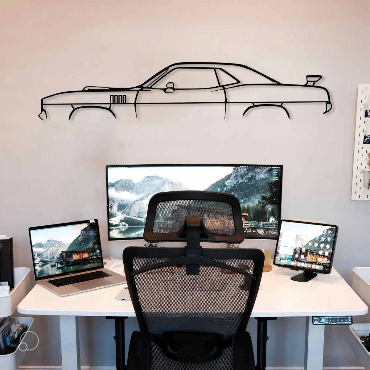 Plymouth Cuda Metal Car Silhouette Wall Art - BrossHome Metal Wall Art