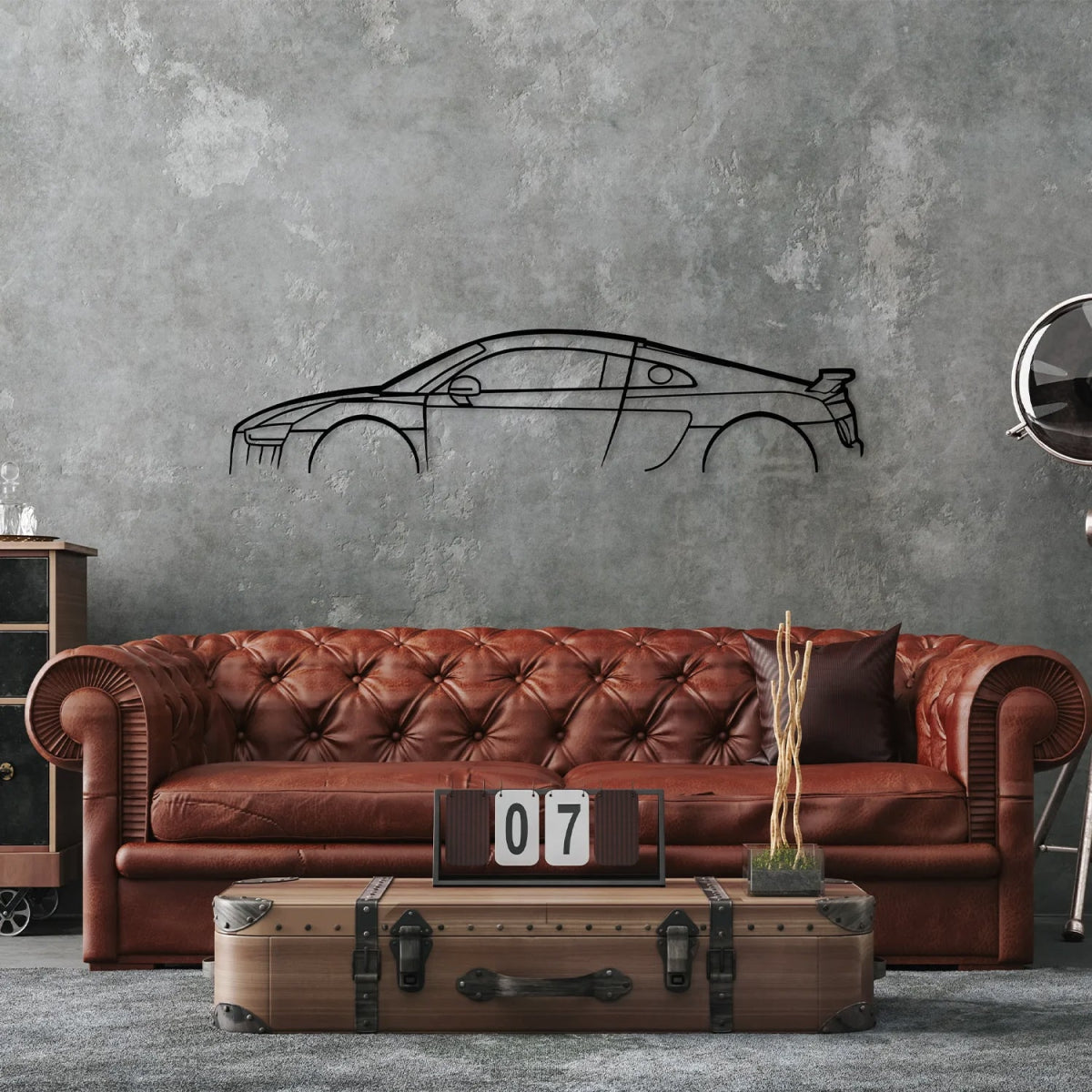 R8 Twin Turbo Metal Car Silhouette Wall Art - BrossHome Metal Wall Art