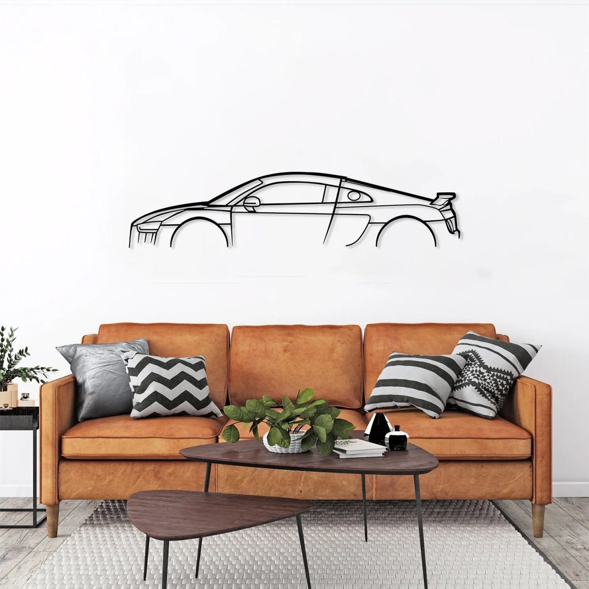 R8 Twin Turbo Metal Car Silhouette Wall Art - BrossHome Metal Wall Art