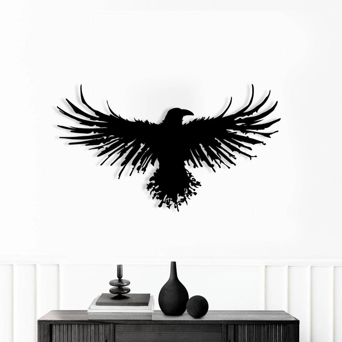 Raven Metal Wall Art Decor - BrossHome Metal Wall Art