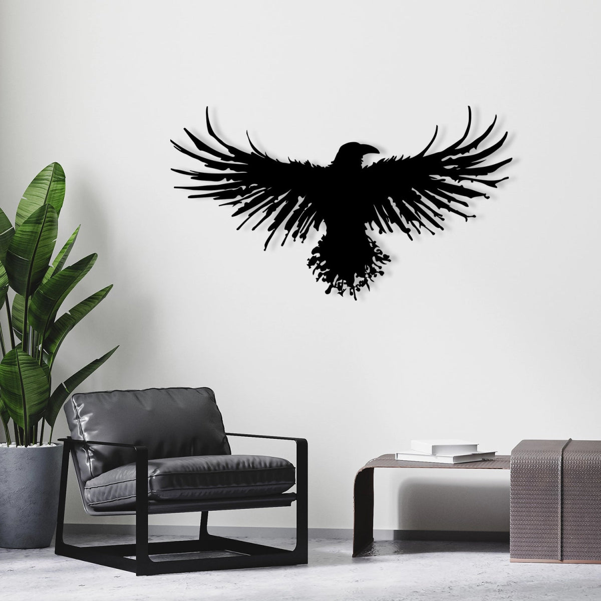 Raven Metal Wall Art Decor - BrossHome Metal Wall Art