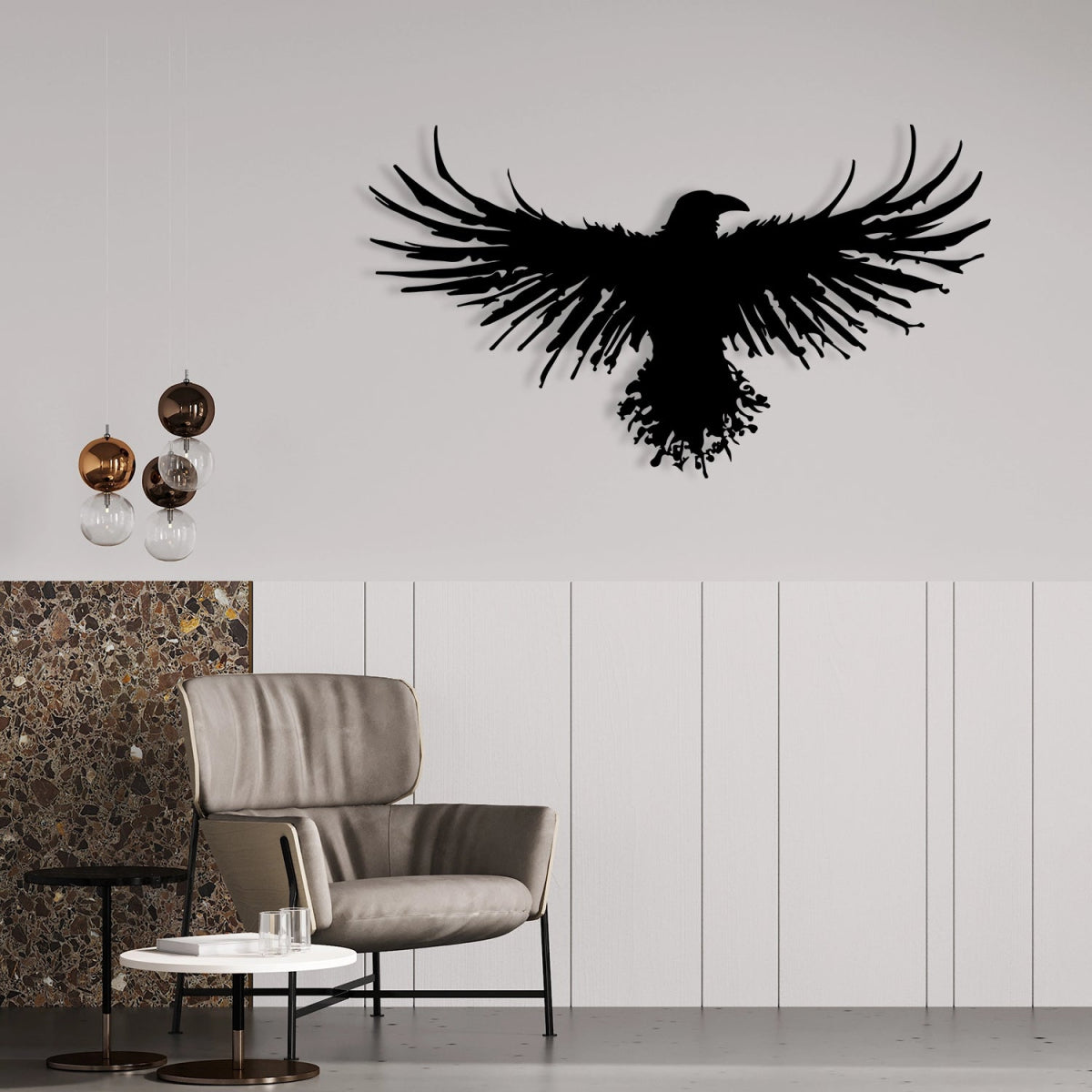 Raven Metal Wall Art Decor - BrossHome Metal Wall Art