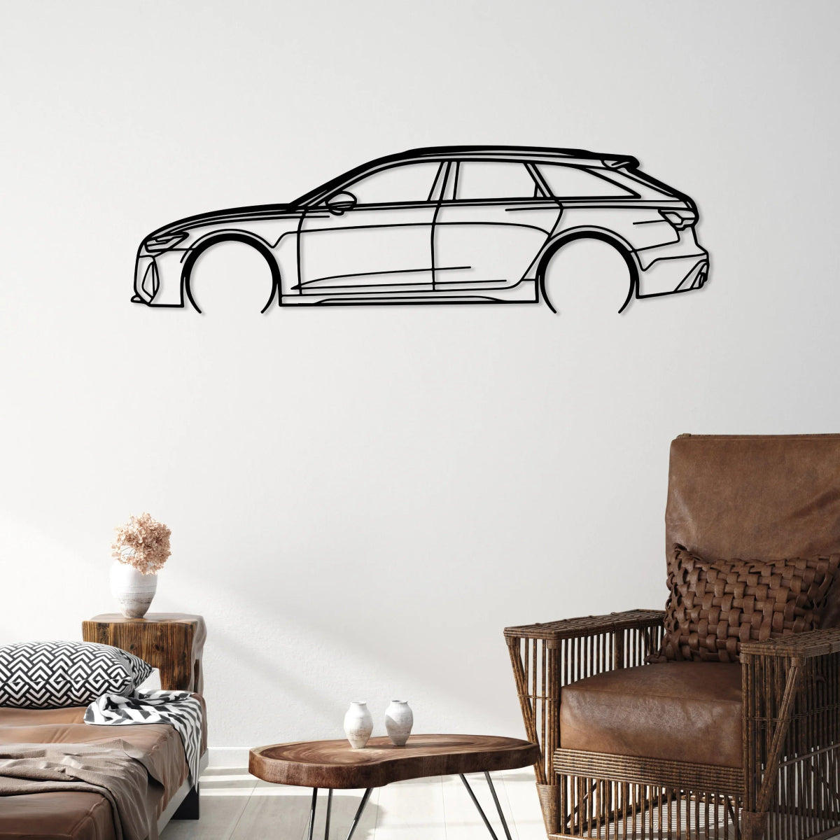 RS6 C8 Car Metal Silhouette Art - BrossHome Metal Wall Art