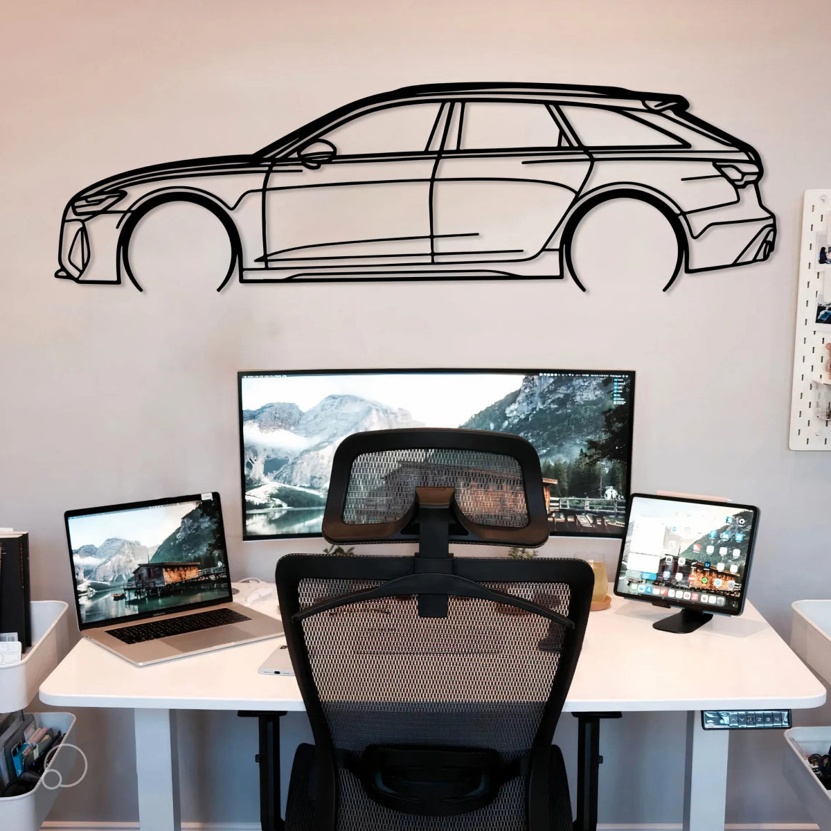 RS6 C8 Car Metal Silhouette Art - BrossHome Metal Wall Art