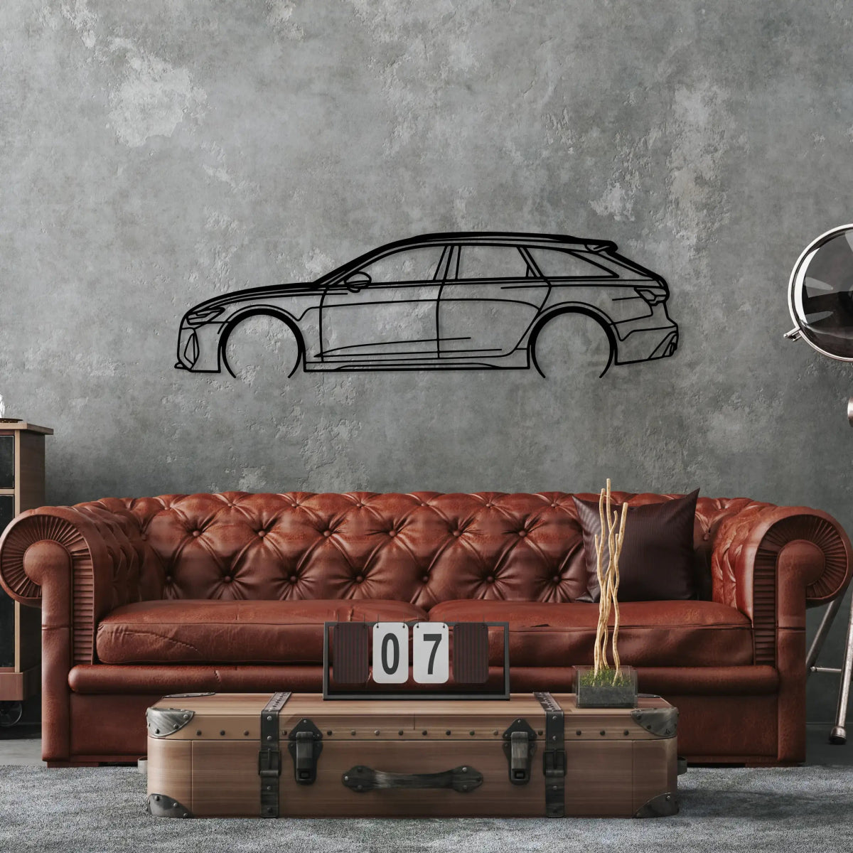 RS6 C8 Car Metal Silhouette Art - BrossHome Metal Wall Art