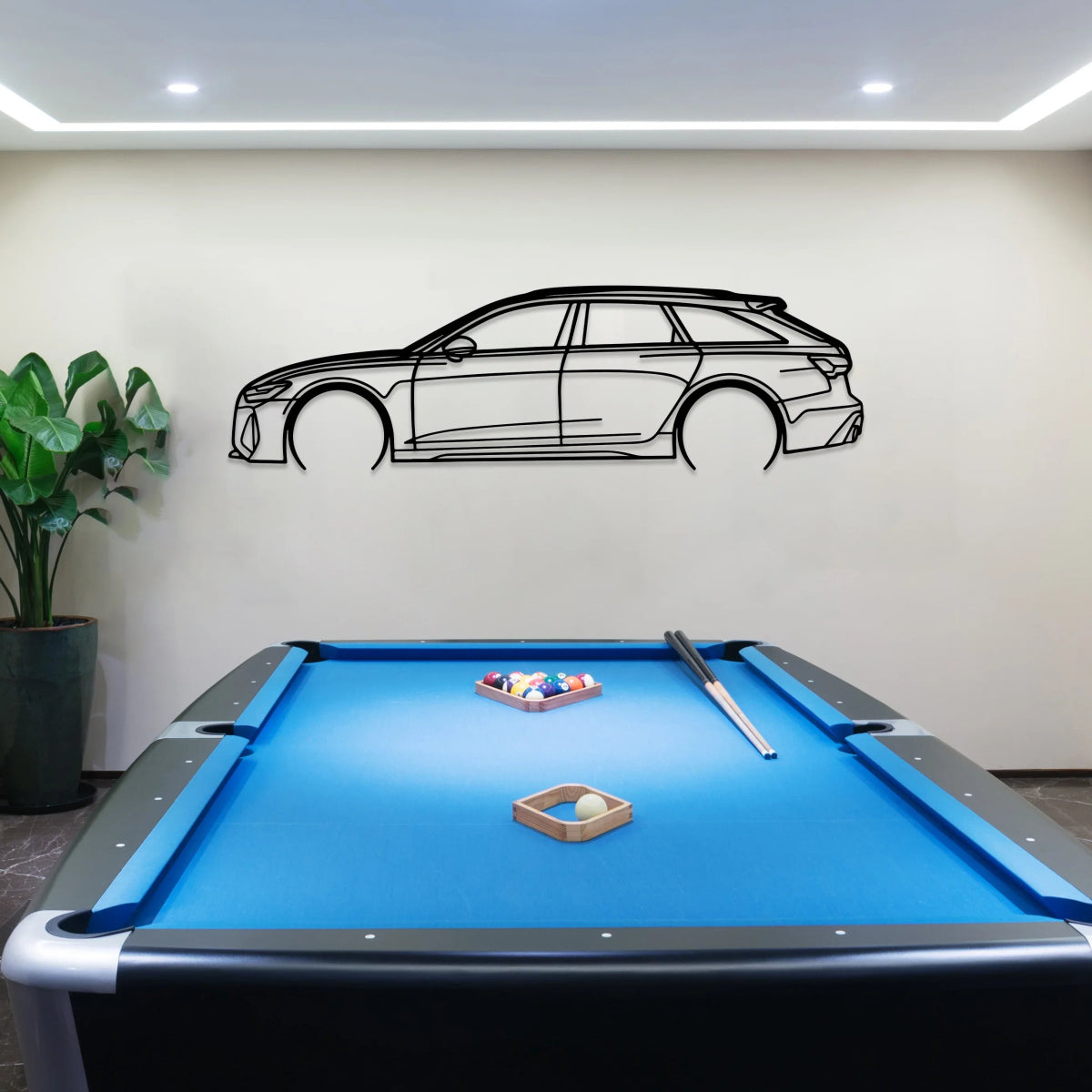 RS6 C8 Car Metal Silhouette Art - BrossHome Metal Wall Art
