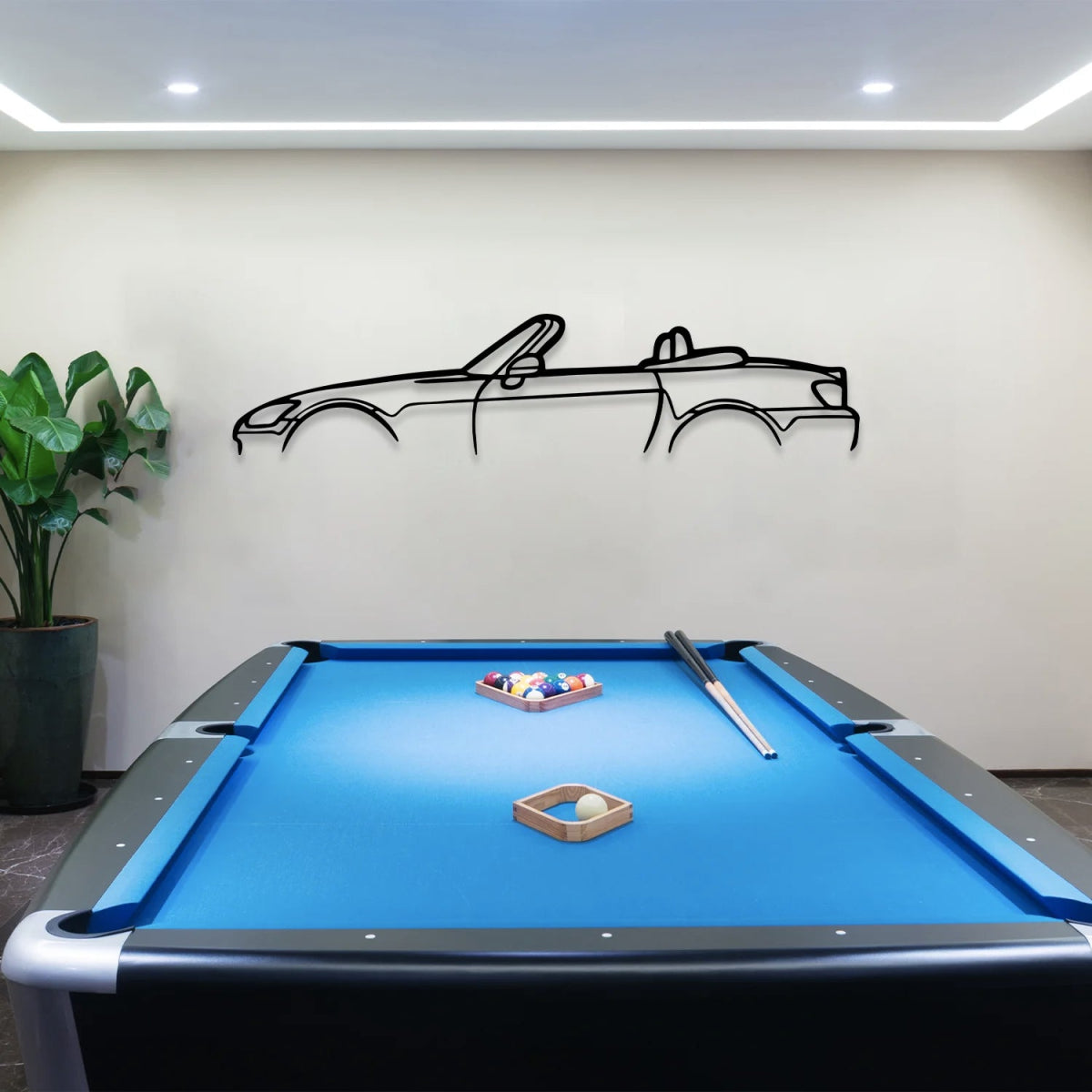 S2000 Car Silhouette Metal Wall Art - BrossHome Metal Wall Art