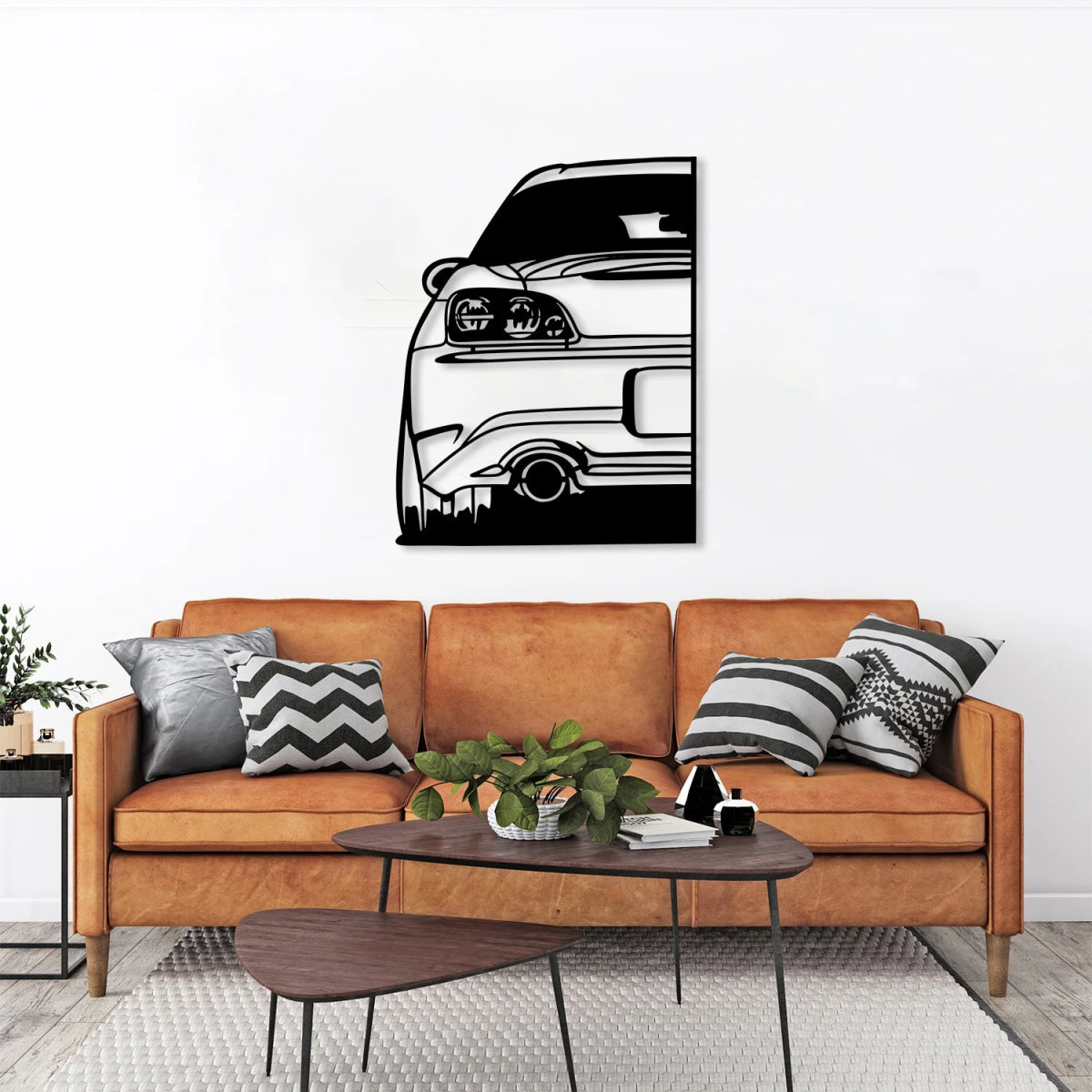 S2000 Car Silhouette Metal Wall Art (Rear View) - BrossHome Metal Wall Art