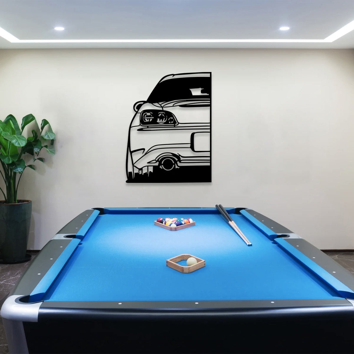 S2000 Car Silhouette Metal Wall Art (Rear View) - BrossHome Metal Wall Art