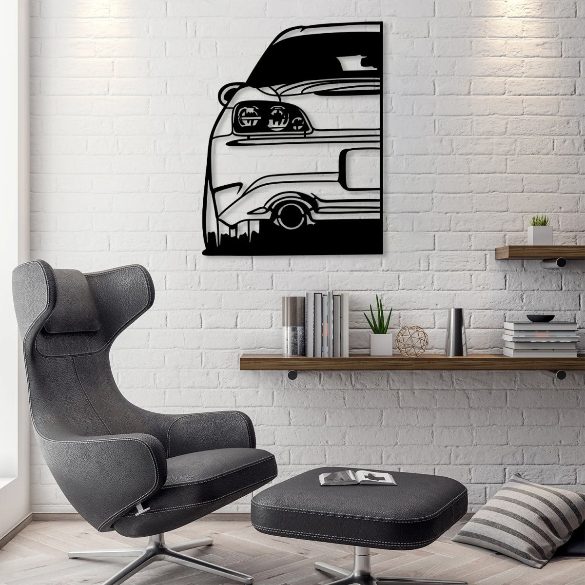 S2000 Car Silhouette Metal Wall Art (Rear View) - BrossHome Metal Wall Art