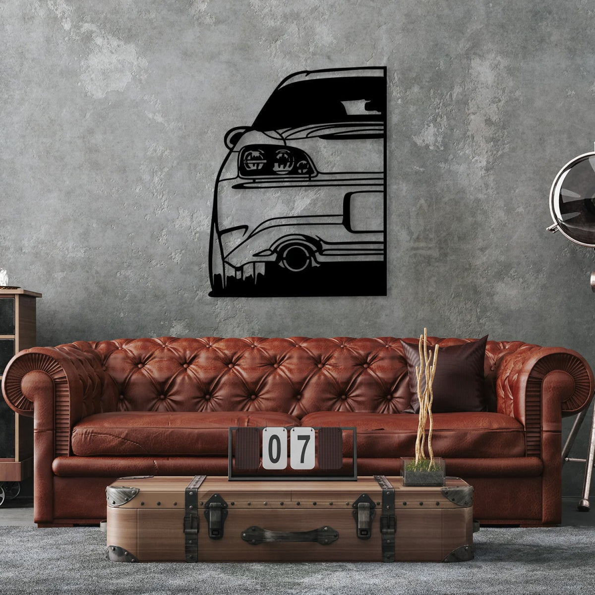 S2000 Car Silhouette Metal Wall Art (Rear View) - BrossHome Metal Wall Art