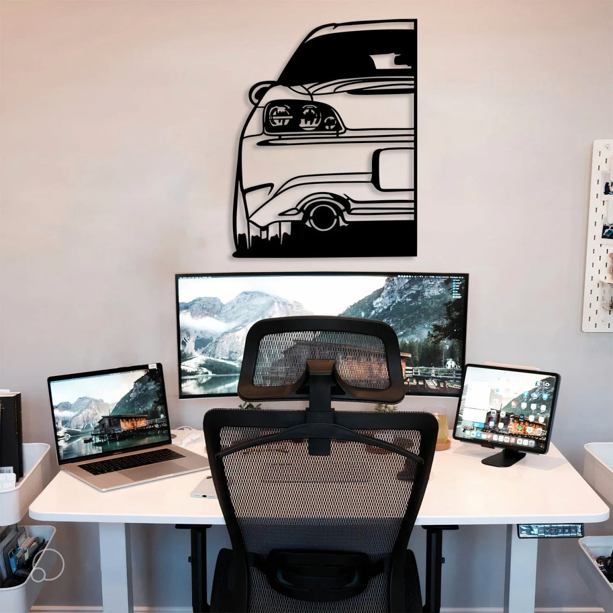 S2000 Car Silhouette Metal Wall Art (Rear View) - BrossHome Metal Wall Art