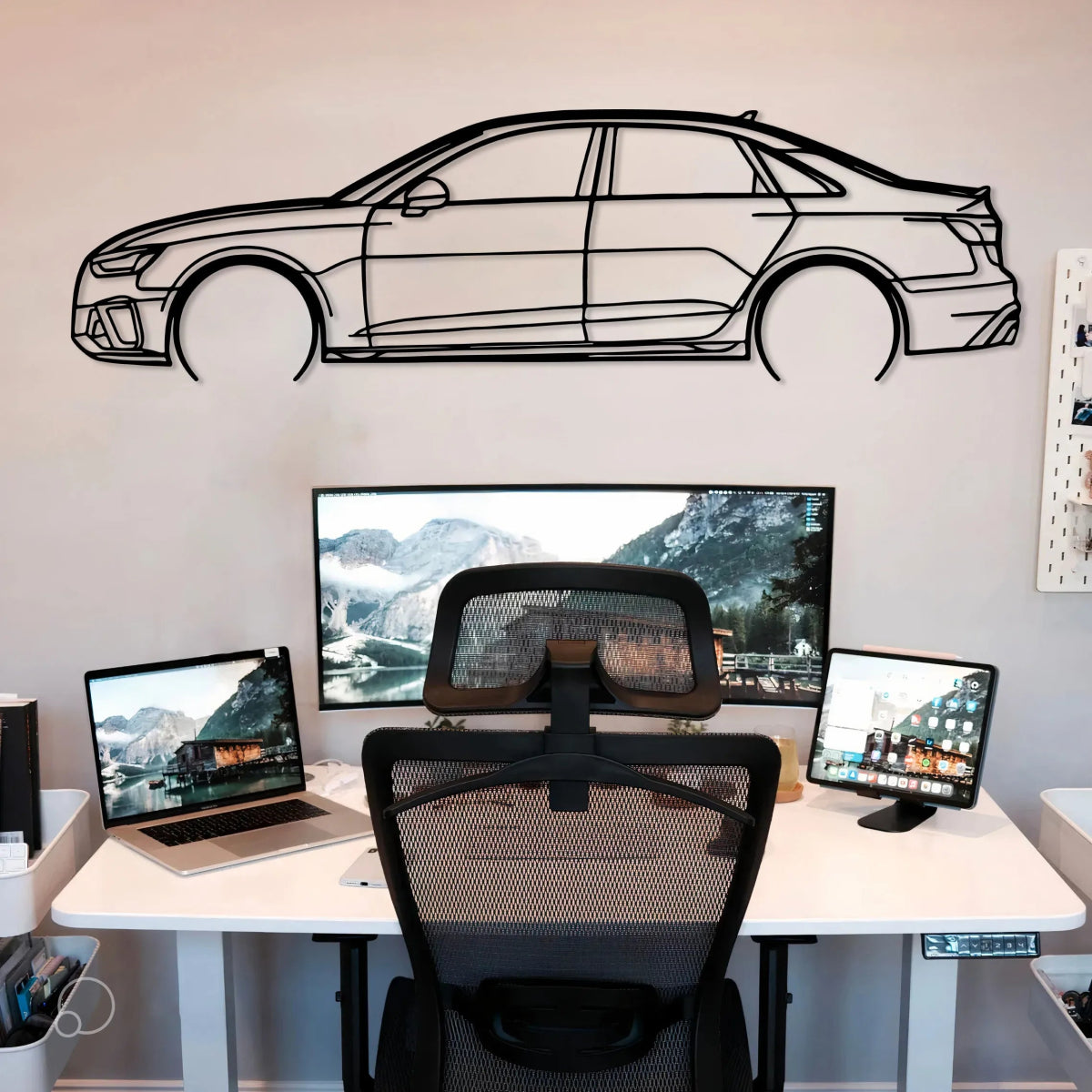 S4 Sedan Car Silhouette Metal Wall Art - BrossHome Metal Wall Art