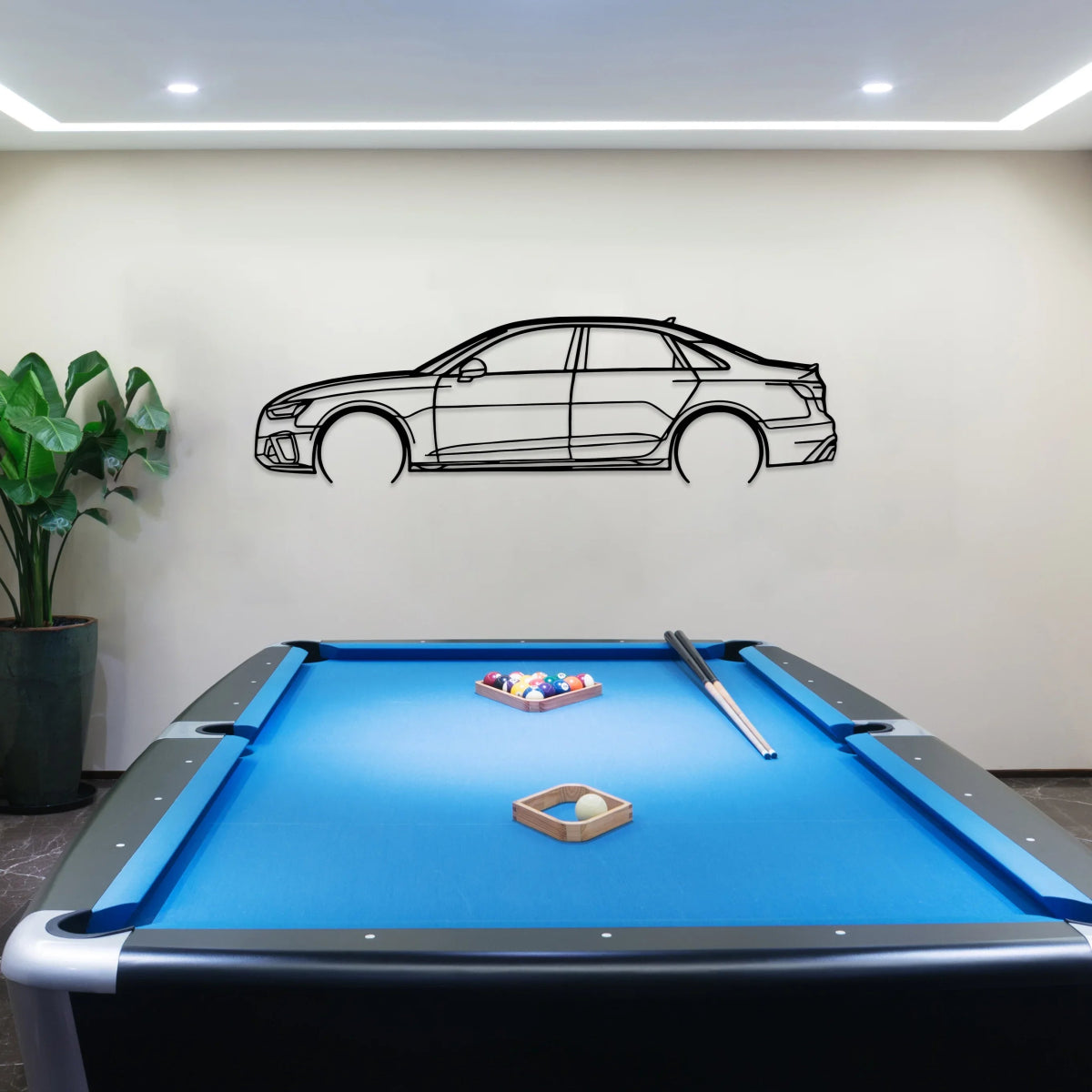 S4 Sedan Car Silhouette Metal Wall Art - BrossHome Metal Wall Art