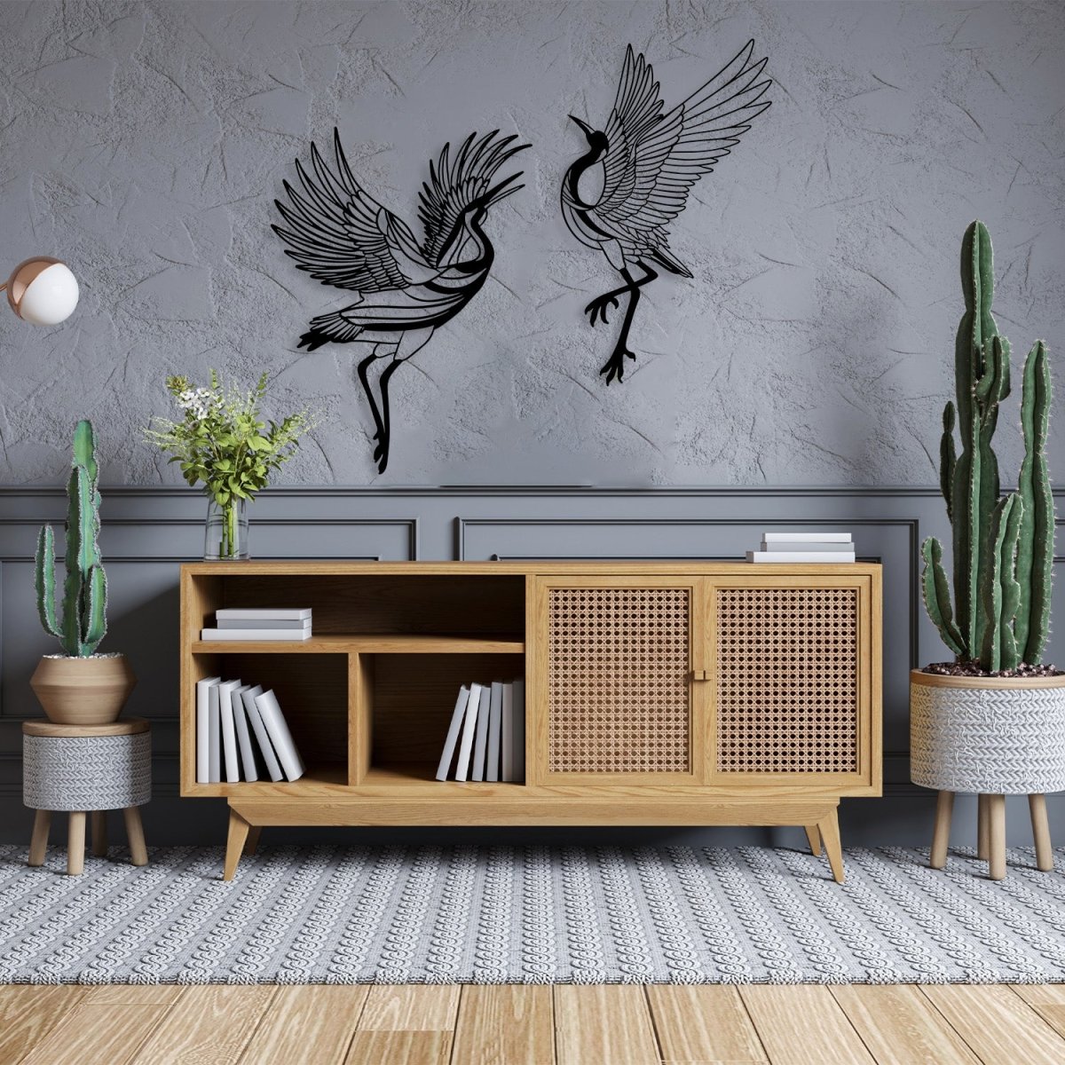 Sandhill Crane Metal Wall Art (Set of 2) - BrossHome Metal Wall Art