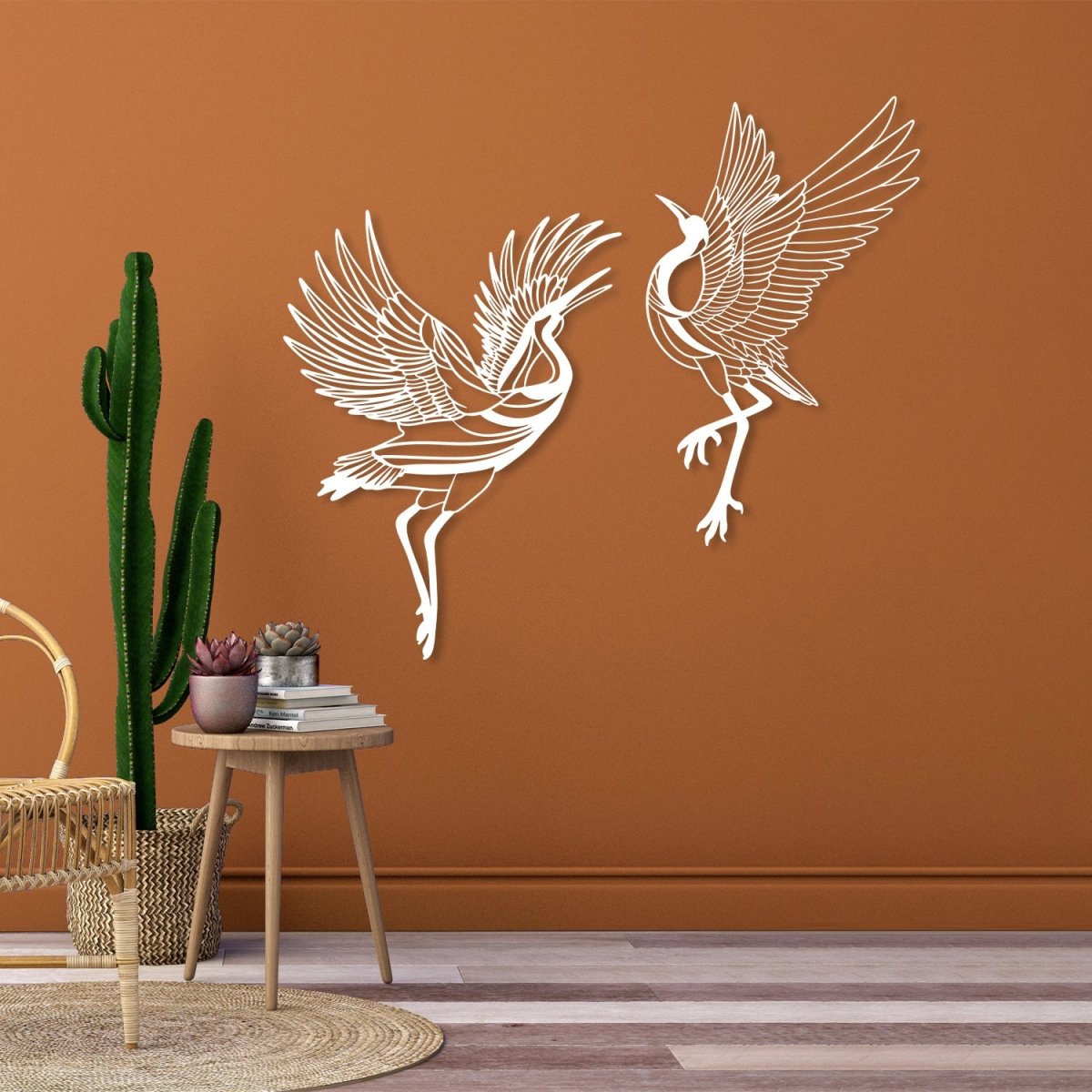 Sandhill Crane Metal Wall Art (Set of 2) - BrossHome Metal Wall Art