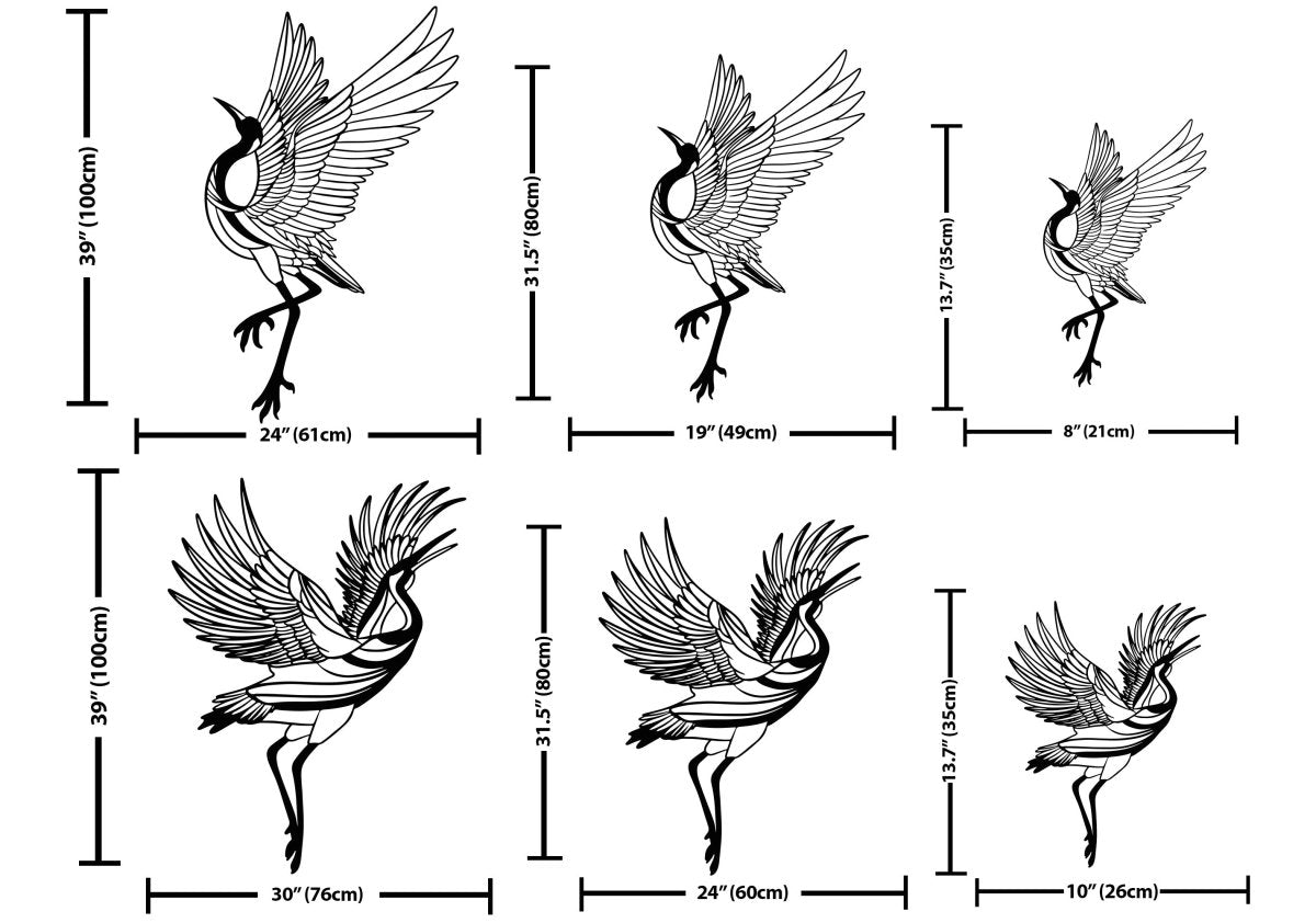 Sandhill Crane Metal Wall Art (Set of 2) - BrossHome Metal Wall Art