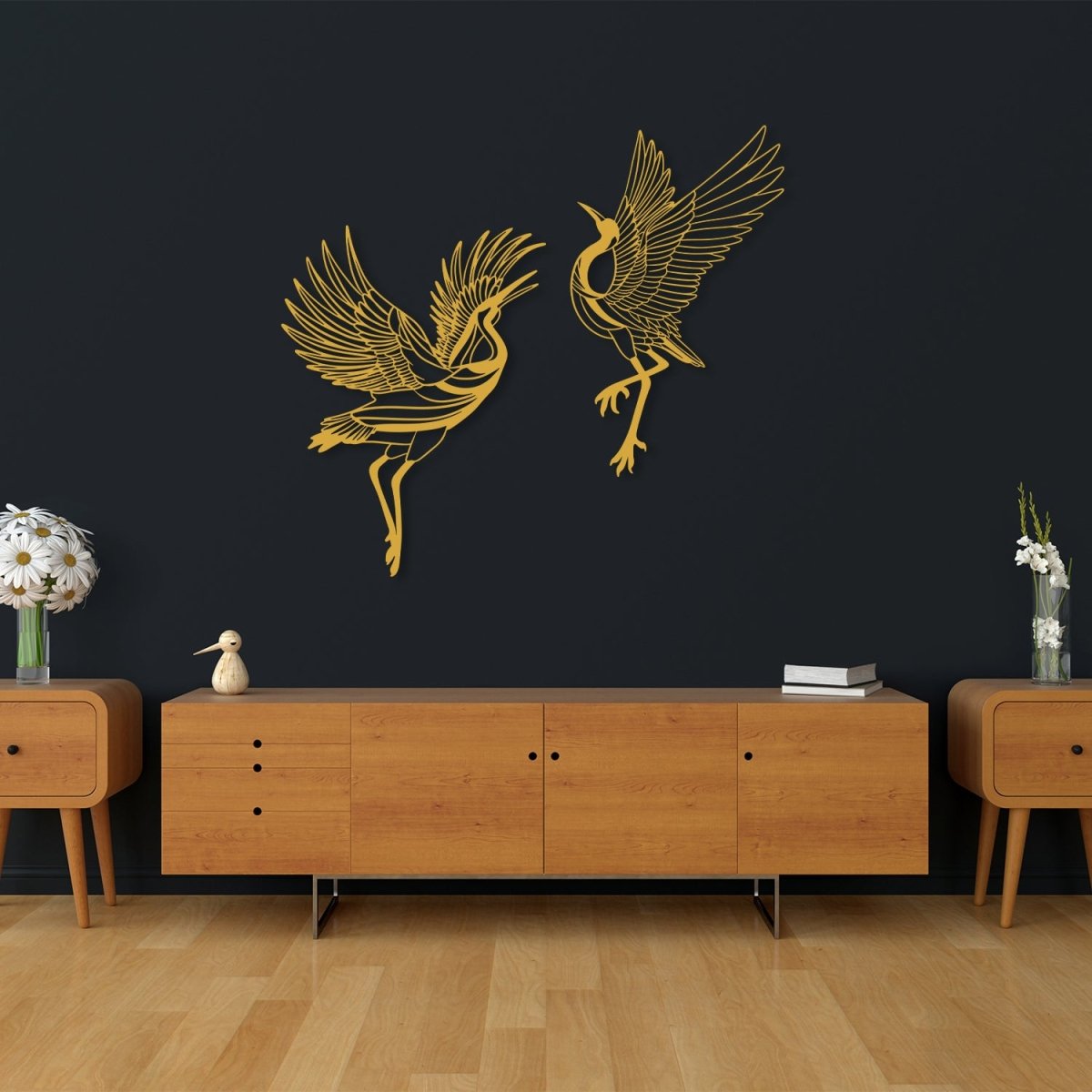 Sandhill Crane Metal Wall Art (Set of 2) - BrossHome Metal Wall Art