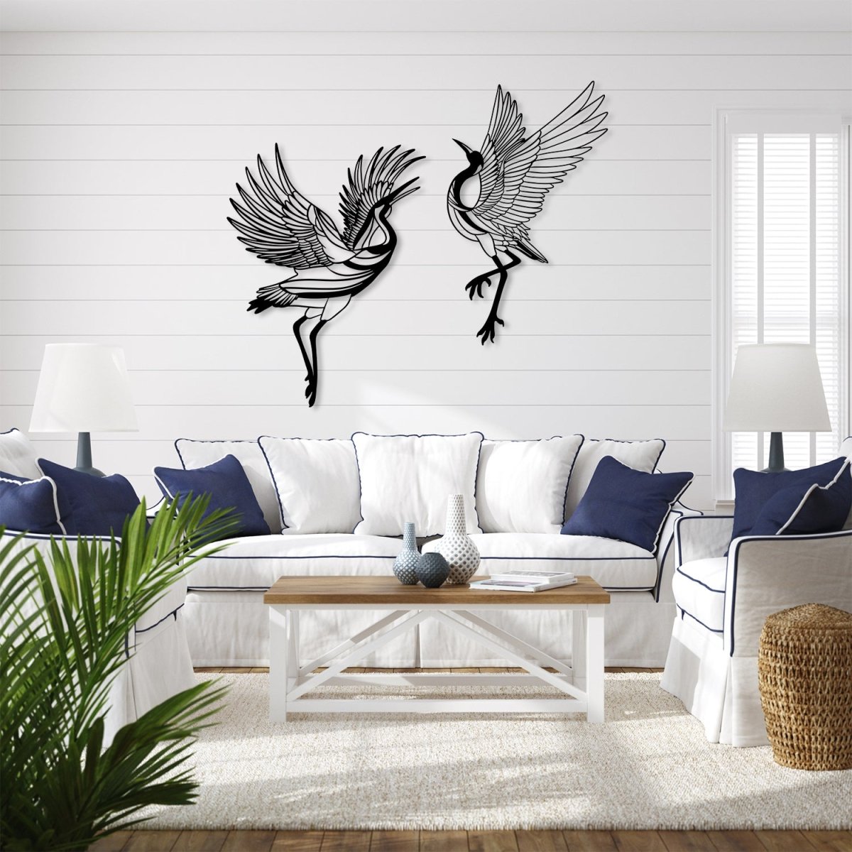 Sandhill Crane Metal Wall Art (Set of 2) - BrossHome Metal Wall Art