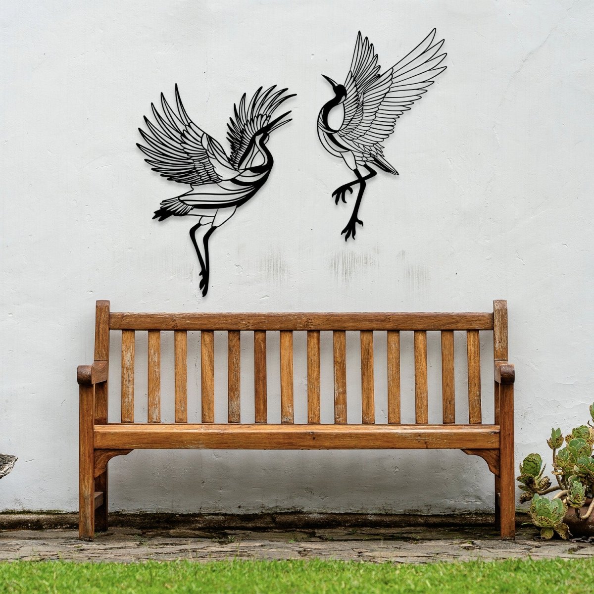Sandhill Crane Metal Wall Art (Set of 2) - BrossHome Metal Wall Art