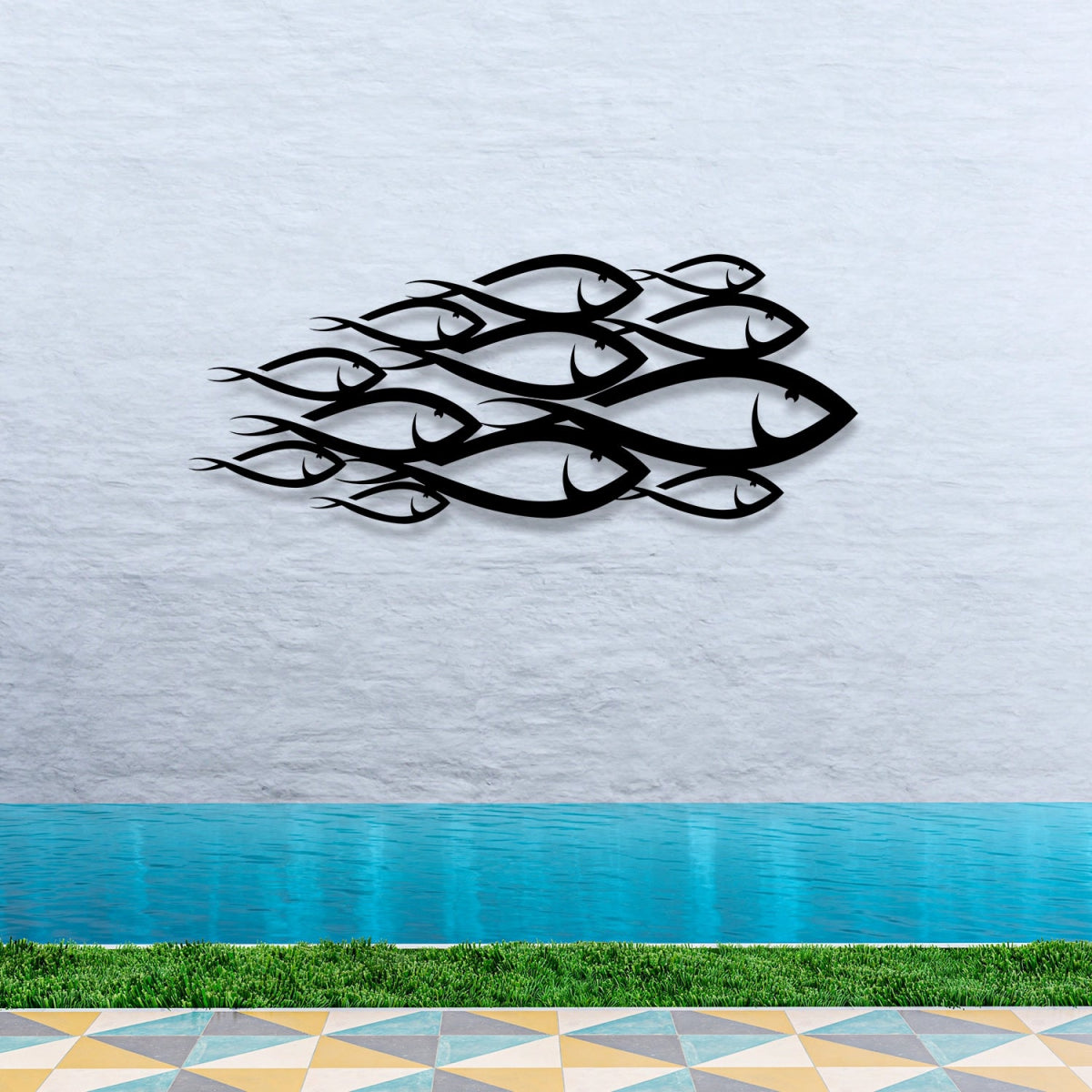 School Of Fish Metal Wall Decor - BrossHome Metal Wall Art