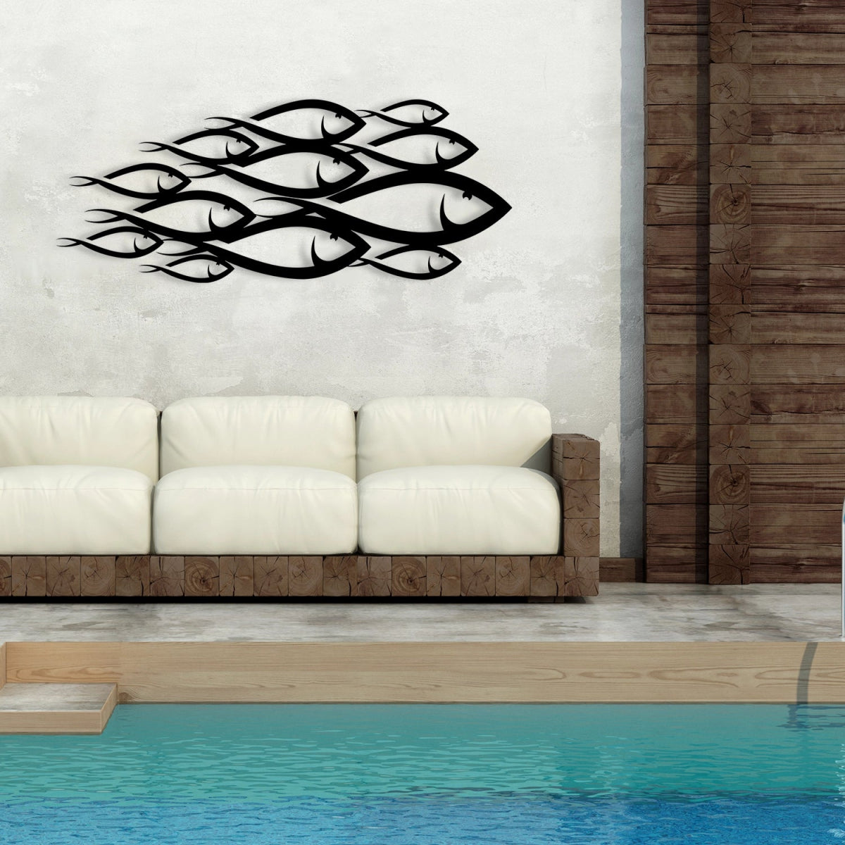 School Of Fish Metal Wall Decor - BrossHome Metal Wall Art