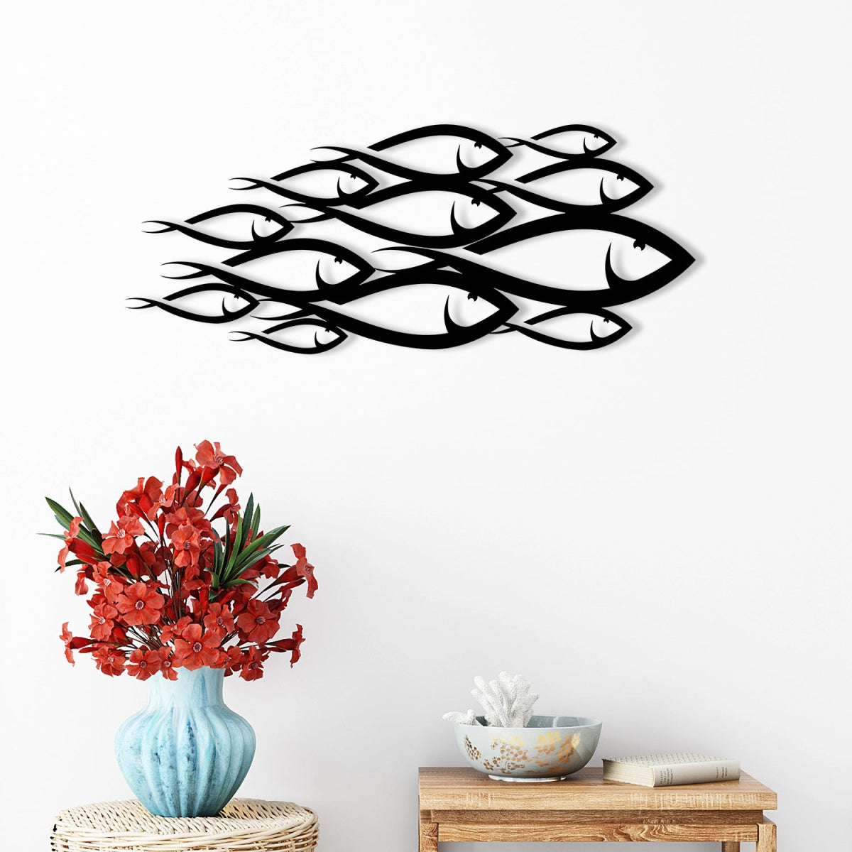 School Of Fish Metal Wall Decor - BrossHome Metal Wall Art