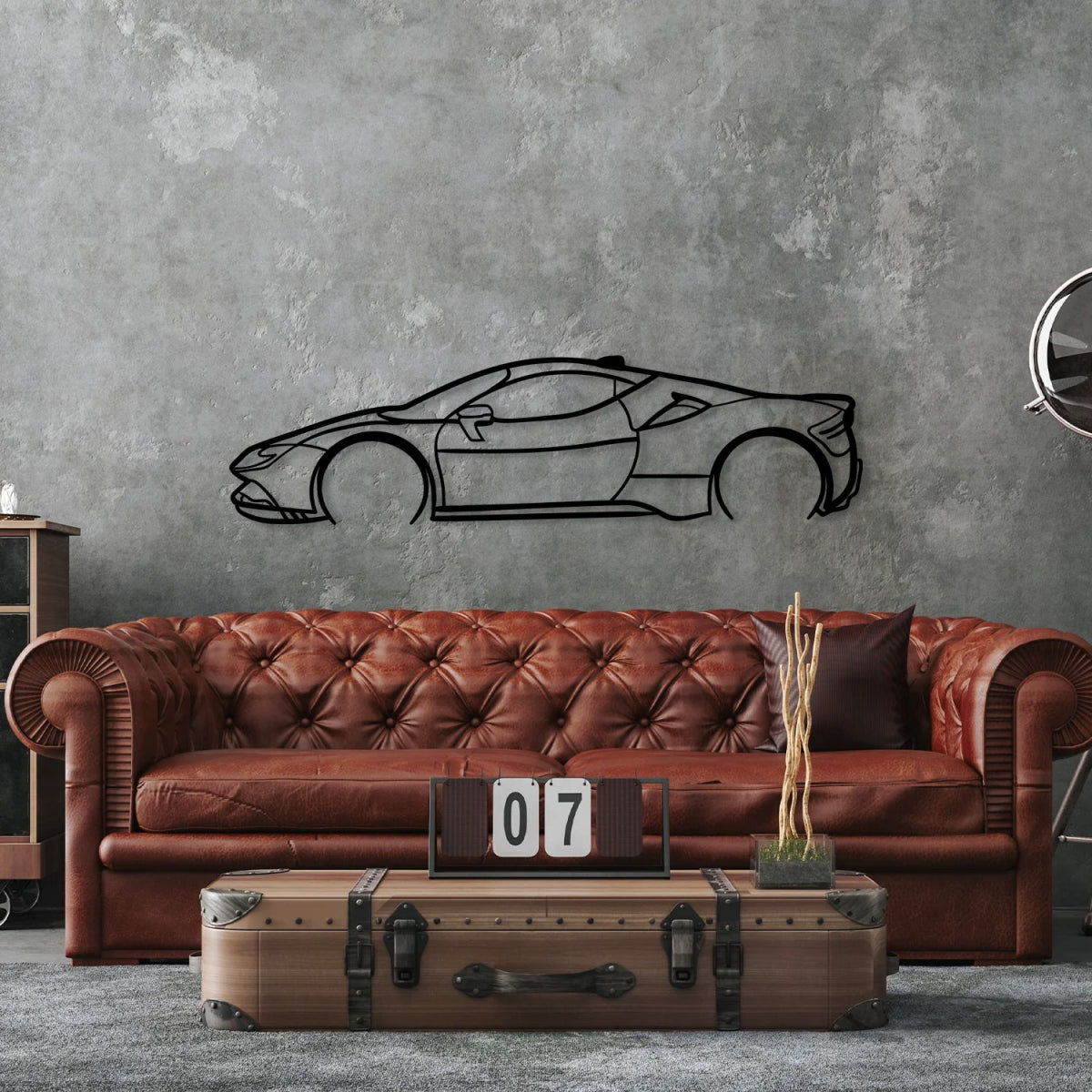 SF 90 Stradale Metal Car Silhouette Wall Art - BrossHome Metal Wall Art