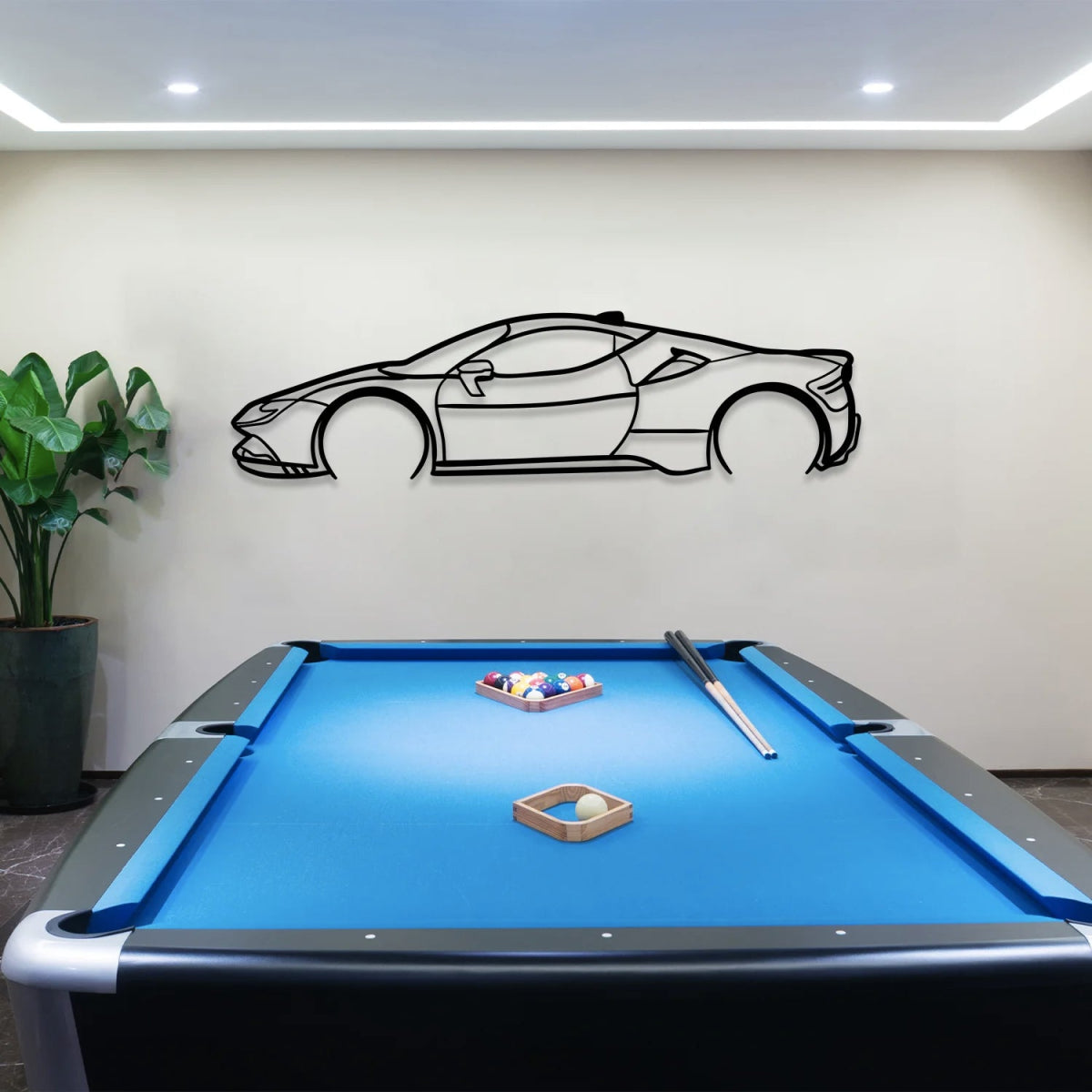 SF 90 Stradale Metal Car Silhouette Wall Art - BrossHome Metal Wall Art